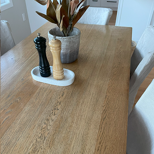 Vicchy Solid Oak Dining Table 150cm - Rustic Farmhouse Style for Kitchen, Dining Room & Small Spaces