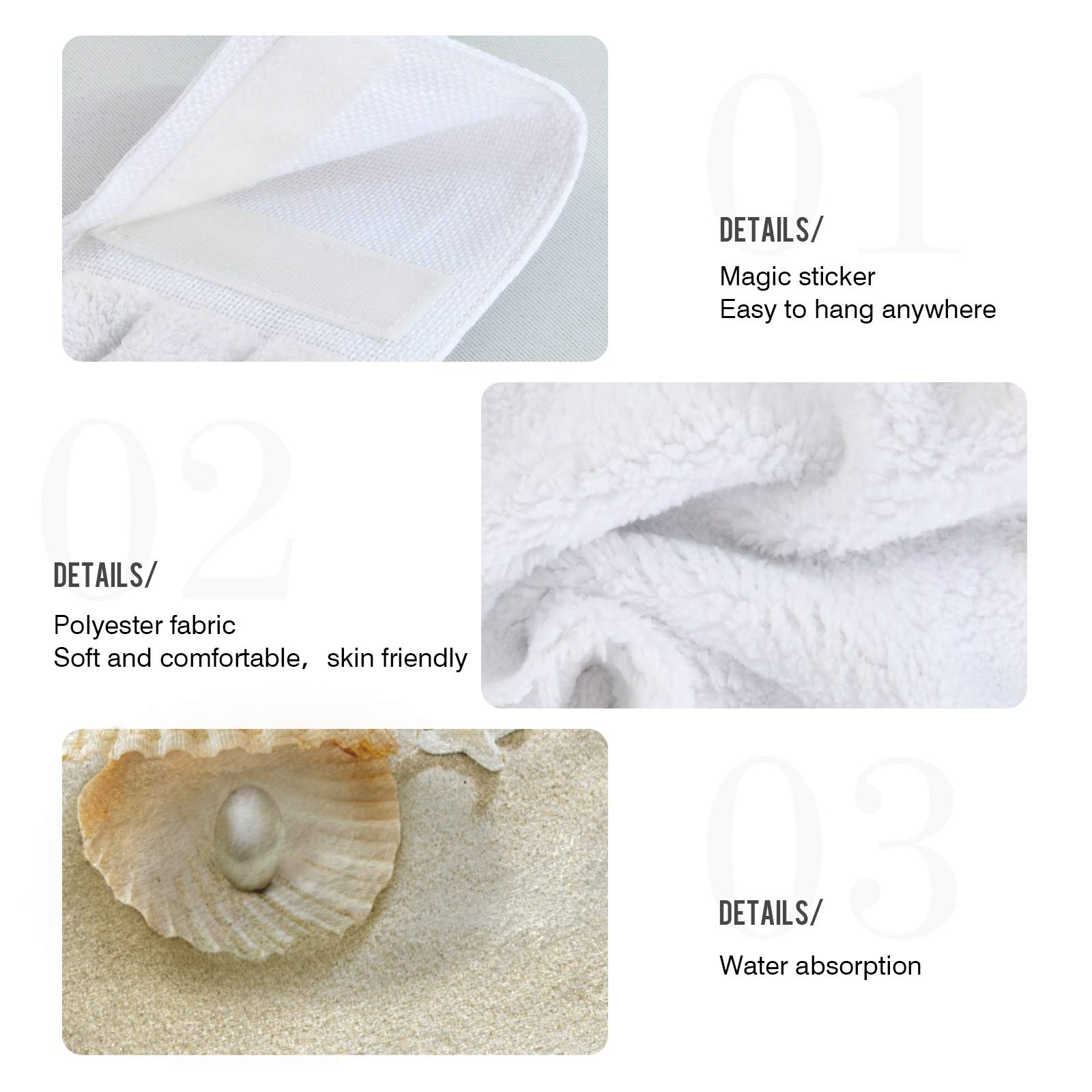 Qilmy Sea Beach Starfish Hanging Kitchen Towels 2-Pack - Soft Absorbent Hand Towels for Bathroom, Kitchen & Decor (12x17 Inches) - Perfect for Coastal Themed Homes, Beach House Decor & Gift Giving