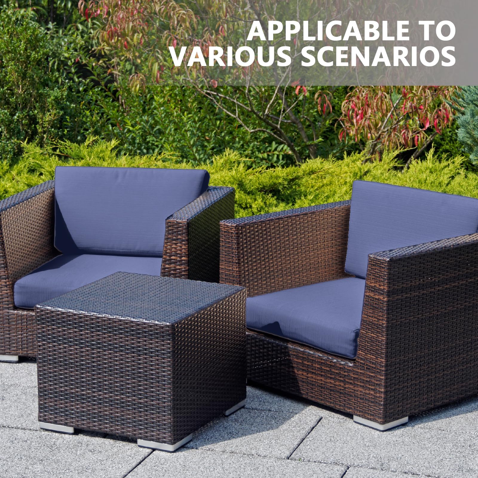 Waterproof 9-Piece Patio Cushion Covers with Zipper - Replacement Slipcovers for 5-Piece Outdoor Furniture Set (Dark Blue) | Durable & Weather-Resistant for Deck, Poolside & Garden Use