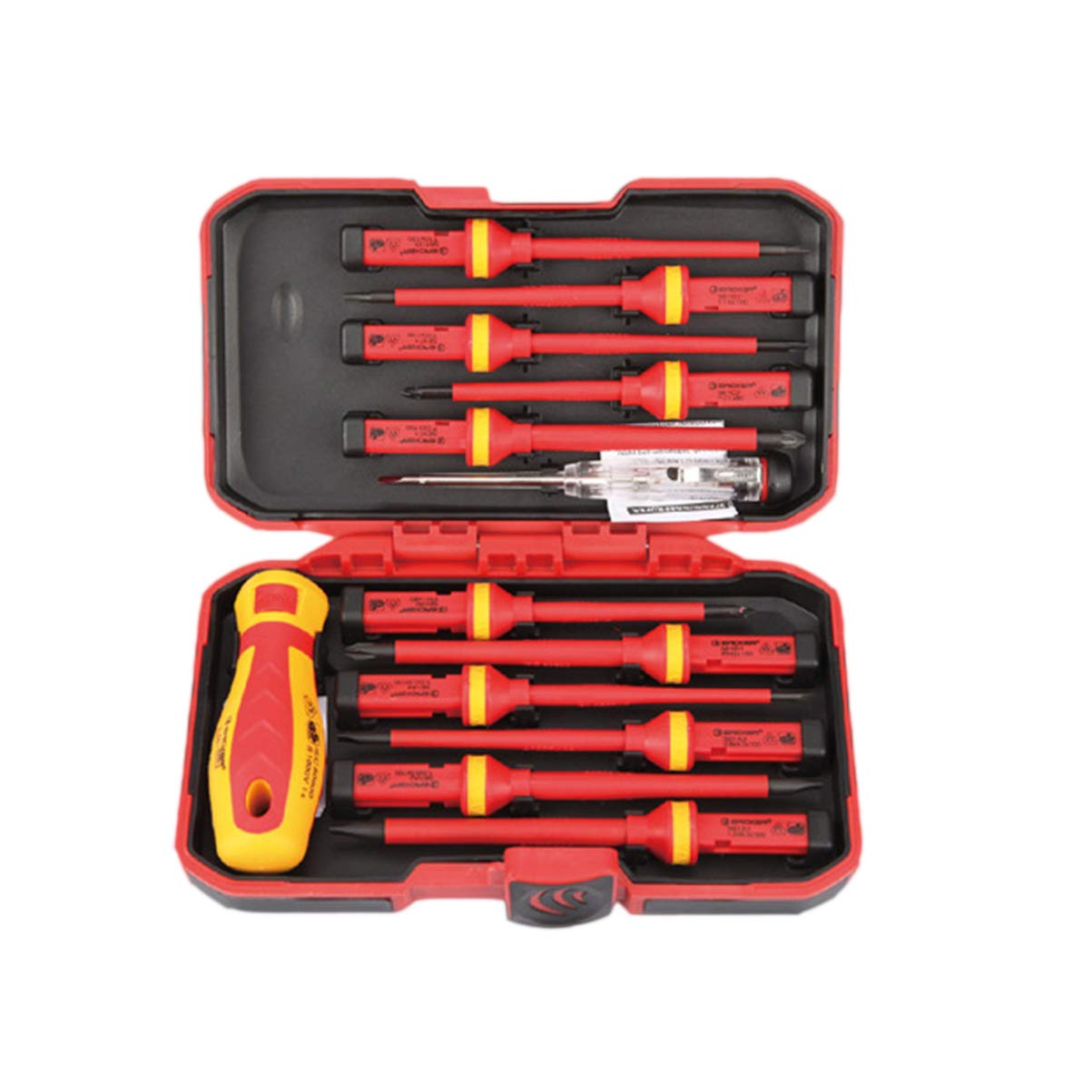 13-Piece Insulated Magnetic Screwdriver Set - Professional Electrician Tools with Multi-Bit Slotted & Phillips Heads - Perfect for DIY, Home Repairs & Electrical Work