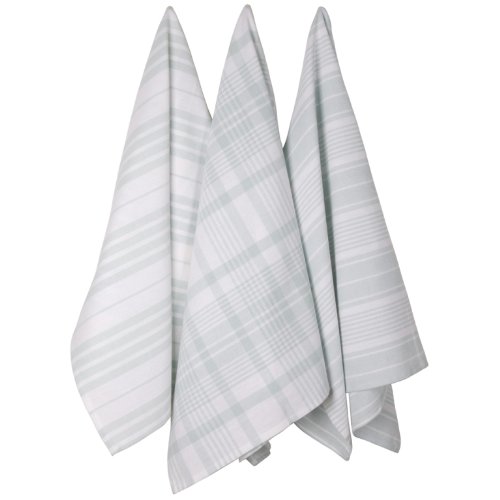 Now Designs Jumbo Pure Kitchen Towel Set of 3 - Super Absorbent Crystal White Cotton Dish Towels for Kitchen, Cooking & Cleaning - Perfect for Drying Dishes, Wiping Countertops & Hand Towel Use