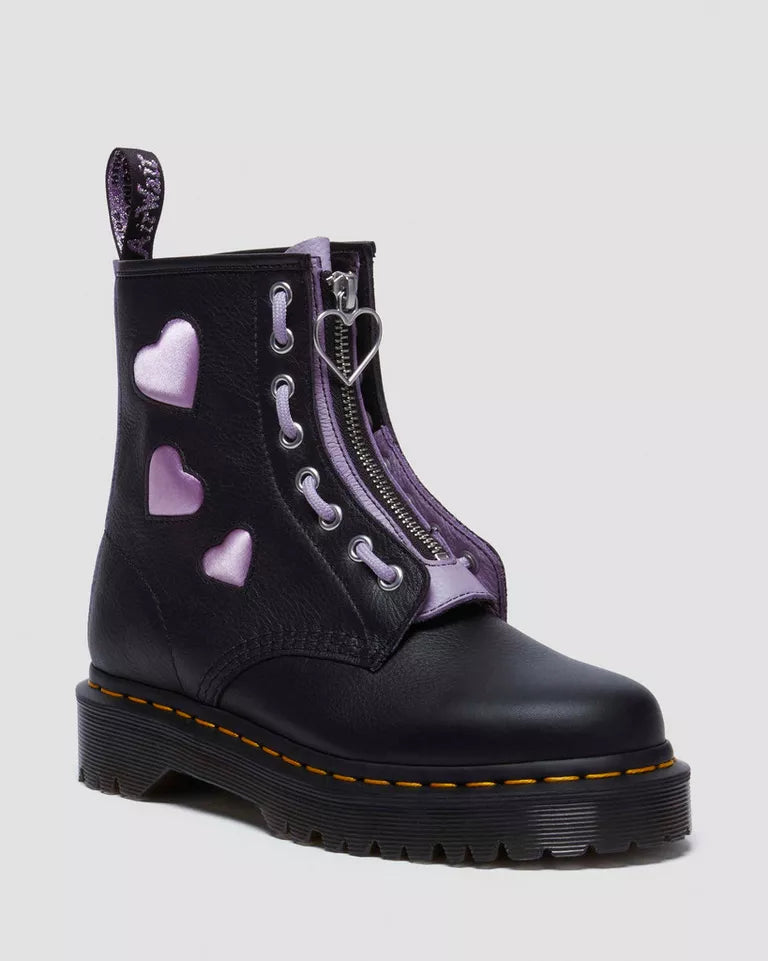 Dr. Martens 1460 Zip Heart Boots - Women's Ankle Boots with Side Zipper & Iconic Heart Design | Perfect for Casual Wear, Street Style & Everyday Fashion