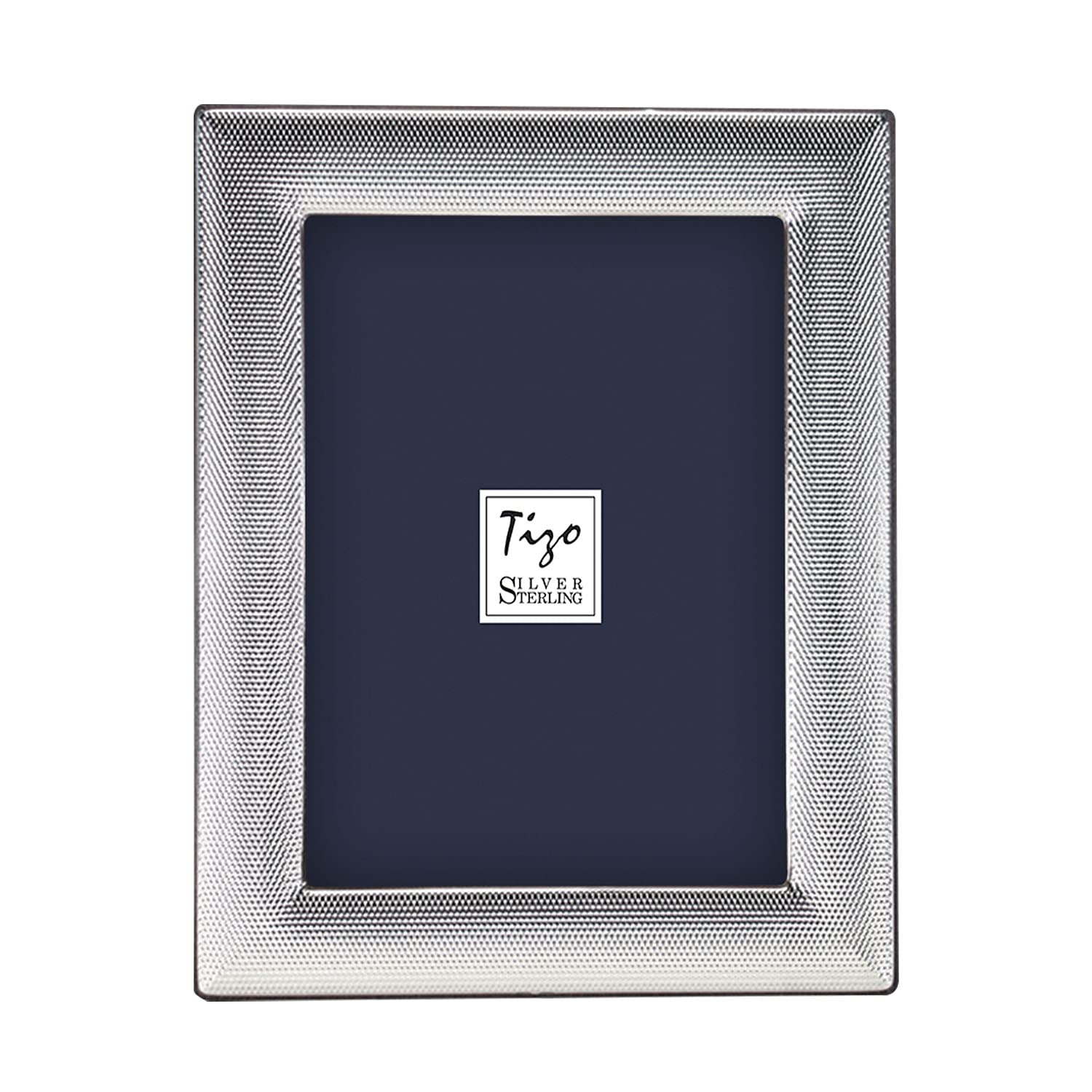TIZO 8x10 Inch Silver Mesh Border Photo Frame - Premium Sterling Silver 925 Decorative Picture Frame for Wall Display | Perfect for Home Decor, Wedding Photos, and Office Art