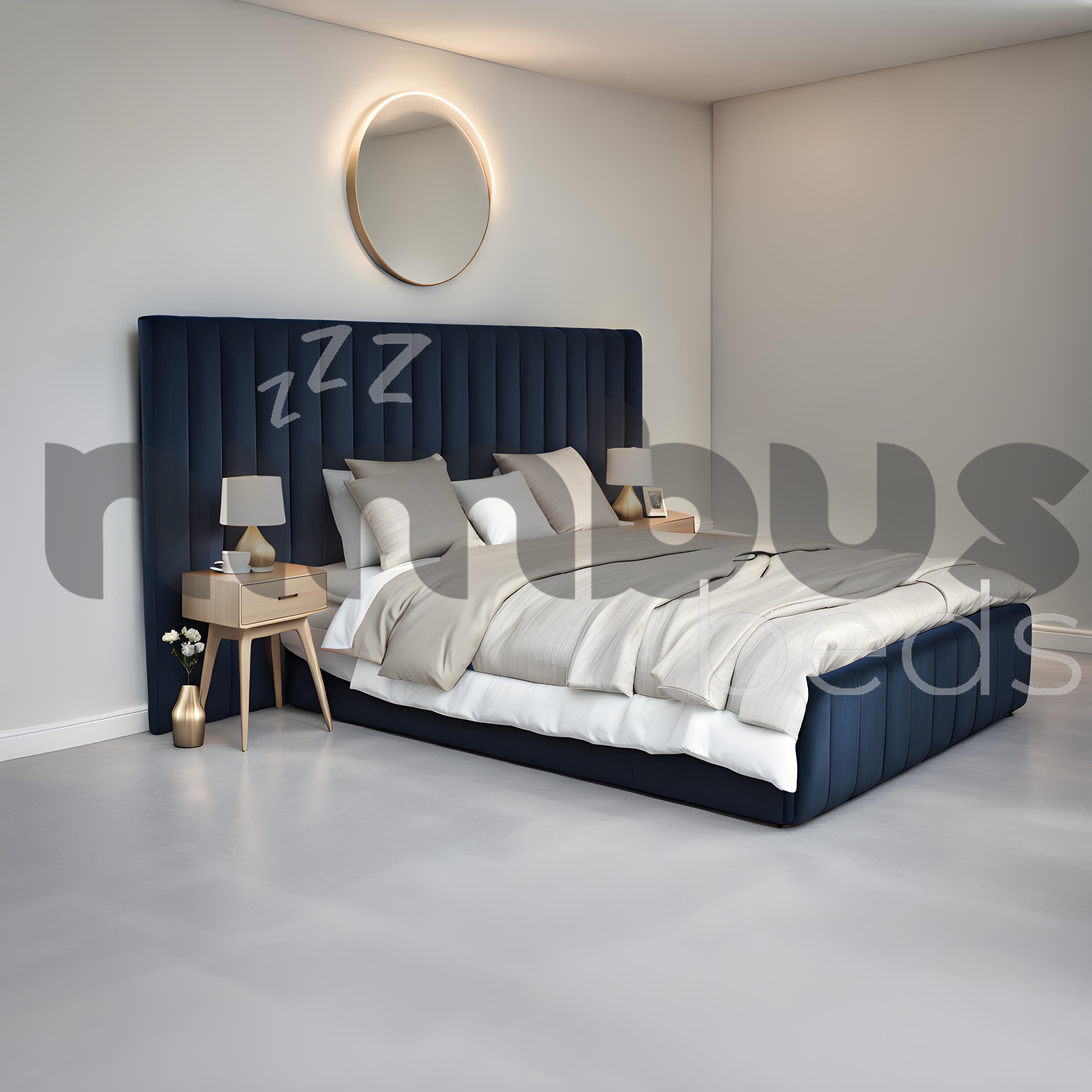 Luxury Louis Bed Frame - Queen Size, Upholstered Platform Bed with Wooden Slats & Noise-Free Support - Perfect for Master Bedroom, Guest Room, or Apartment