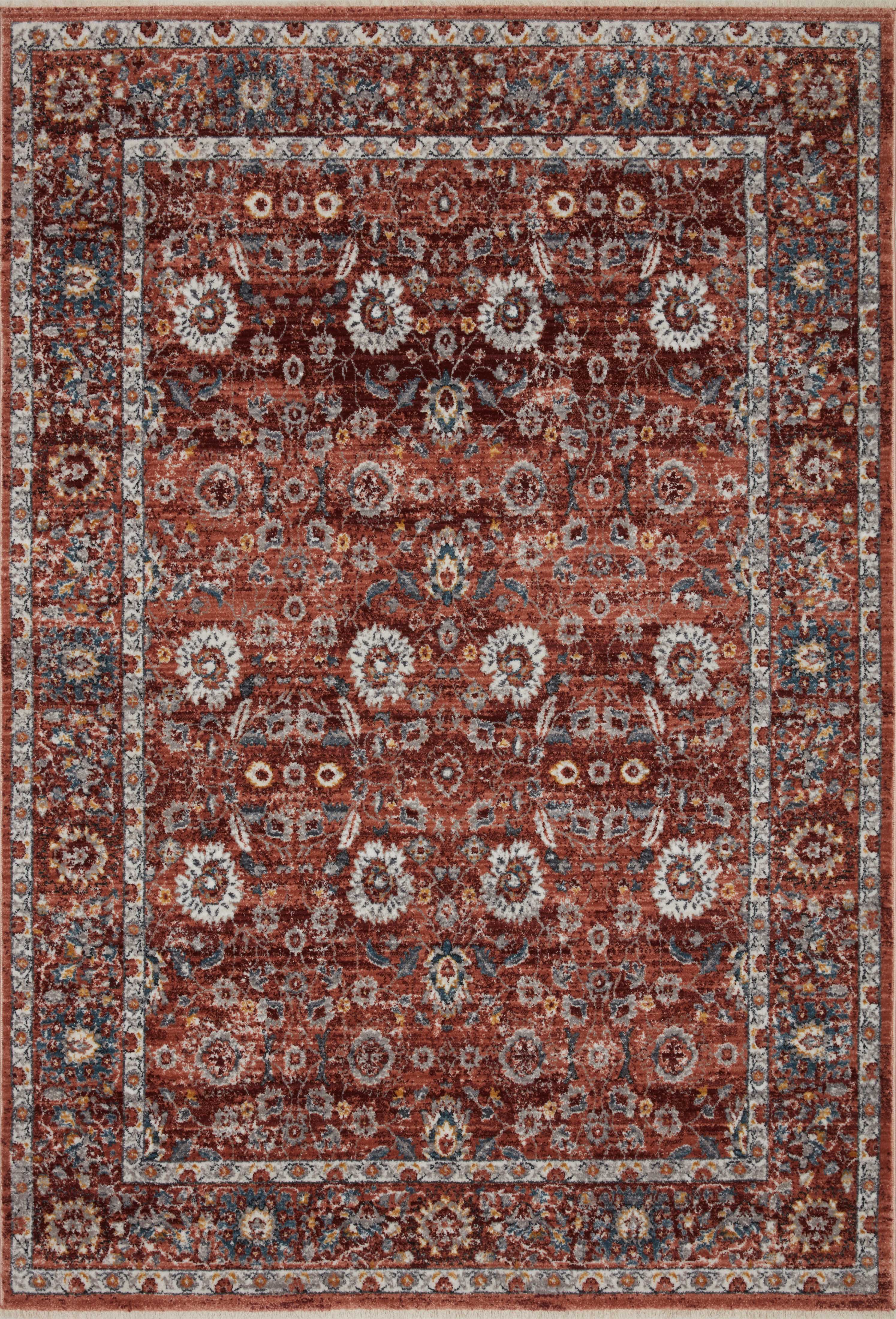 Loloi II Samra Area Rug - Brick & Multicolor Bohemian Design, Soft & Durable for Living Room, Bedroom, or Office Decor