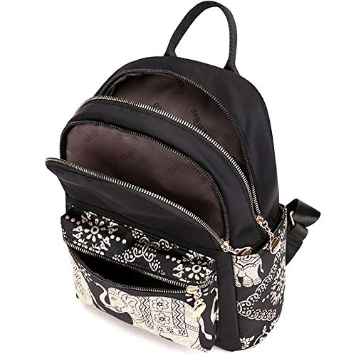 Van Caro Women's Mini Elephant Backpack - Small Cute College Backpack for School, Travel & Daily Use - Lightweight Casual Bookbag Daypack for Girls, Teens & Women - Perfect for Campus, Shopping & Weekend Trips