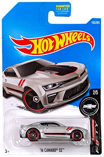 Hot Wheels 2017 Camaro Fifty & '16 Camaro SS 1:64 Scale Die-Cast Cars 155/365 Silver - Collectible Toy Cars for Kids & Adults, Perfect for Display, Gifts, and Racing Play Scenes