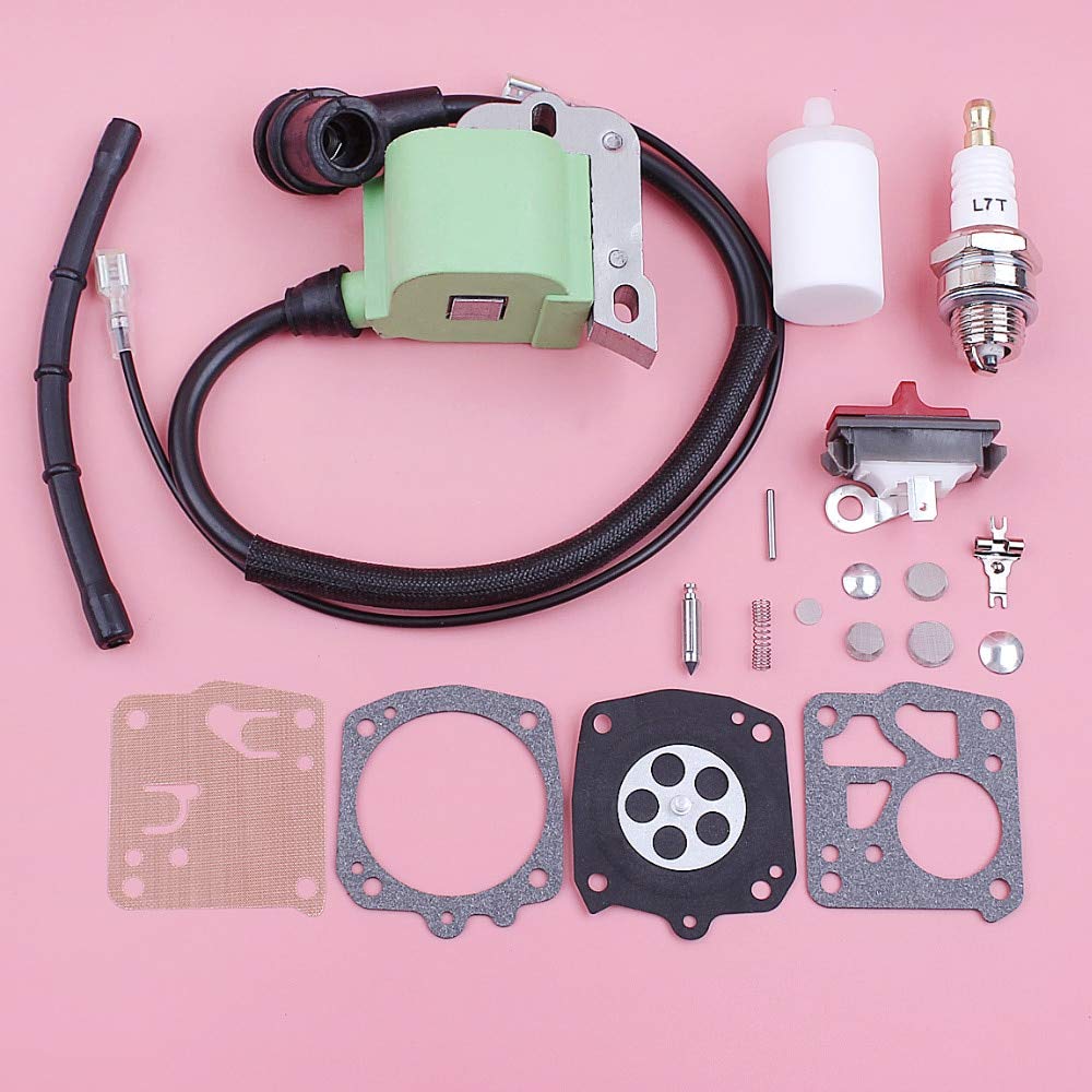 Husqvarna 266 268 272 Chainsaw Ignition Coil Stop Switch Replacement Kit - Fuel Filter Line & Carburetor Repair Parts for Chainsaw Maintenance & DIY Repair | Perfect for Outdoor Power Equipment Servicing