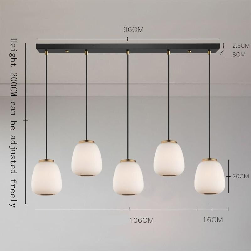 Nordic Glass Pendant Light - Modern Scandinavian Hanging Lamp for Kitchen Island, Dining Room & Bedroom Lighting Decor