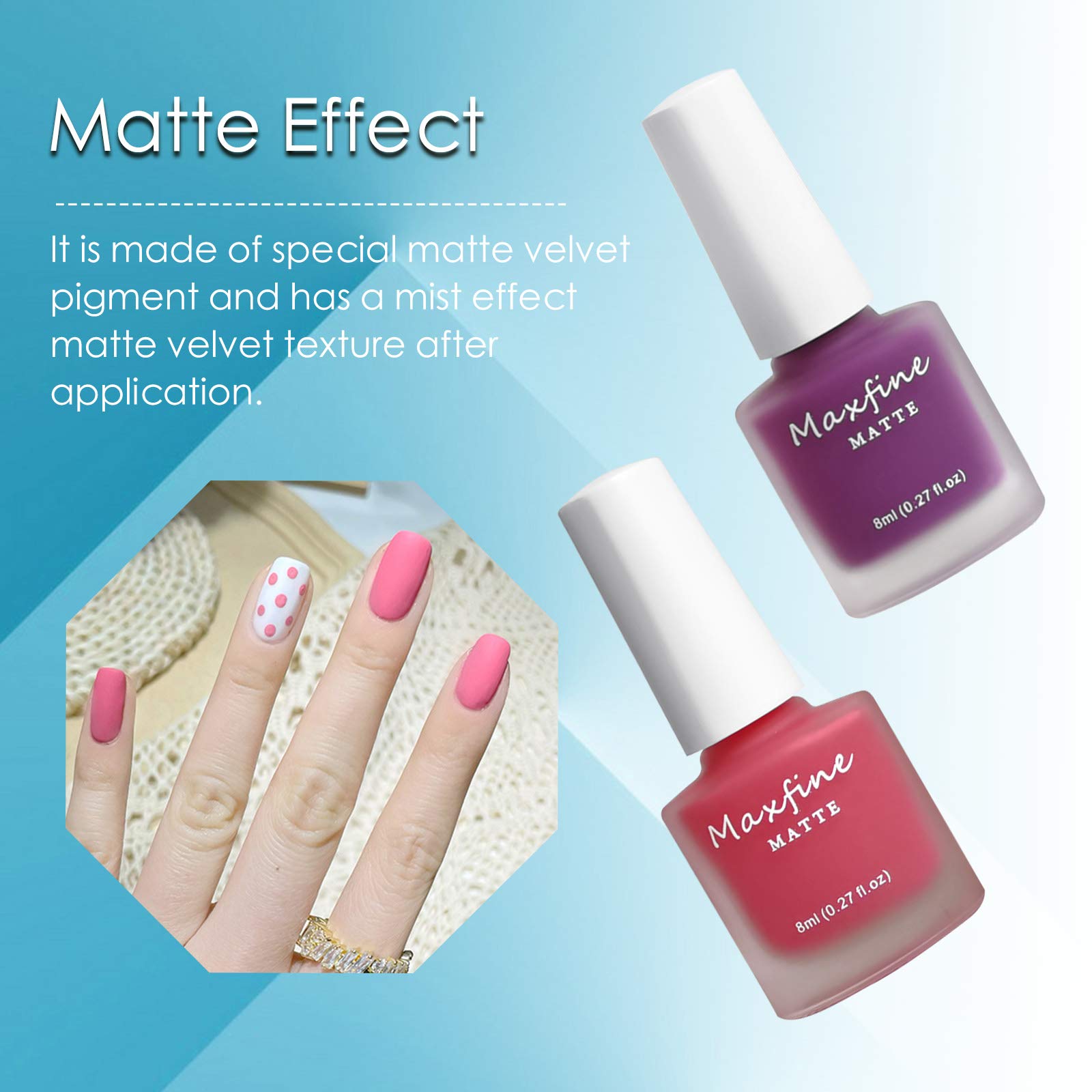 6 Colors Matte Nail Polish Set - Mist Effect Velvet Gel Polish Kit, Long Lasting Waterproof Nail Art (8ml/Bottle) for Salon & Home Manicure, Perfect for Parties, Weddings & Everyday Wear