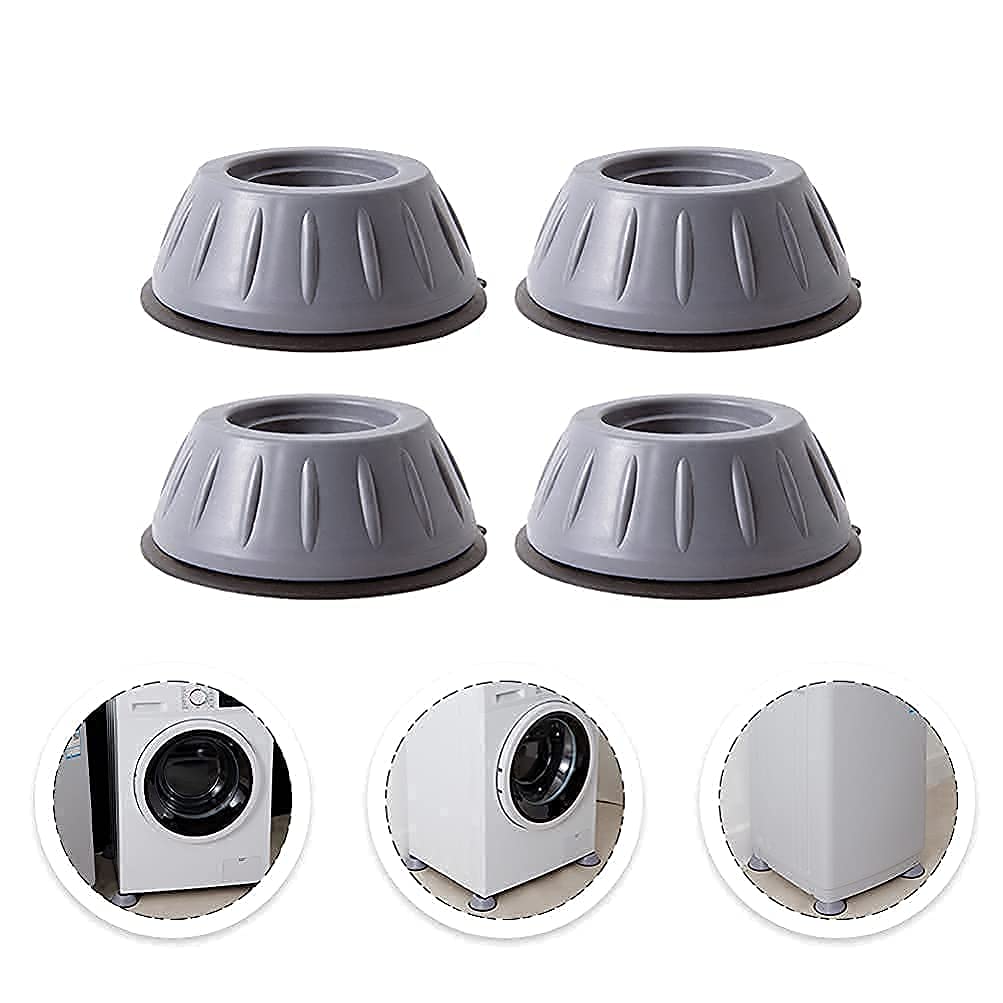 Sellcrop 4-Pack Washing Machine Anti-Vibration Pads - Heavy Duty Washer & Dryer Stabilizer Stand with Height Adjustment - Reduce Noise & Vibration for Home Laundry Room Appliances (Perfect for Apartments & Small Spaces)