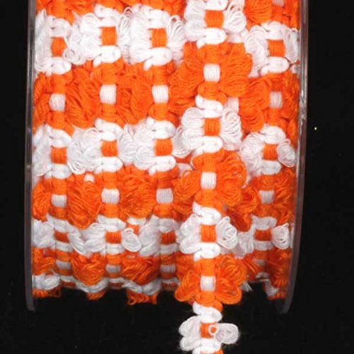 The Ribbon People Orange Sky and White Rococo Craft Trim - 0.625 Inch x 88 Yards - Perfect for Gift Wrapping, Scrapbooking, DIY Crafts and Home Decor