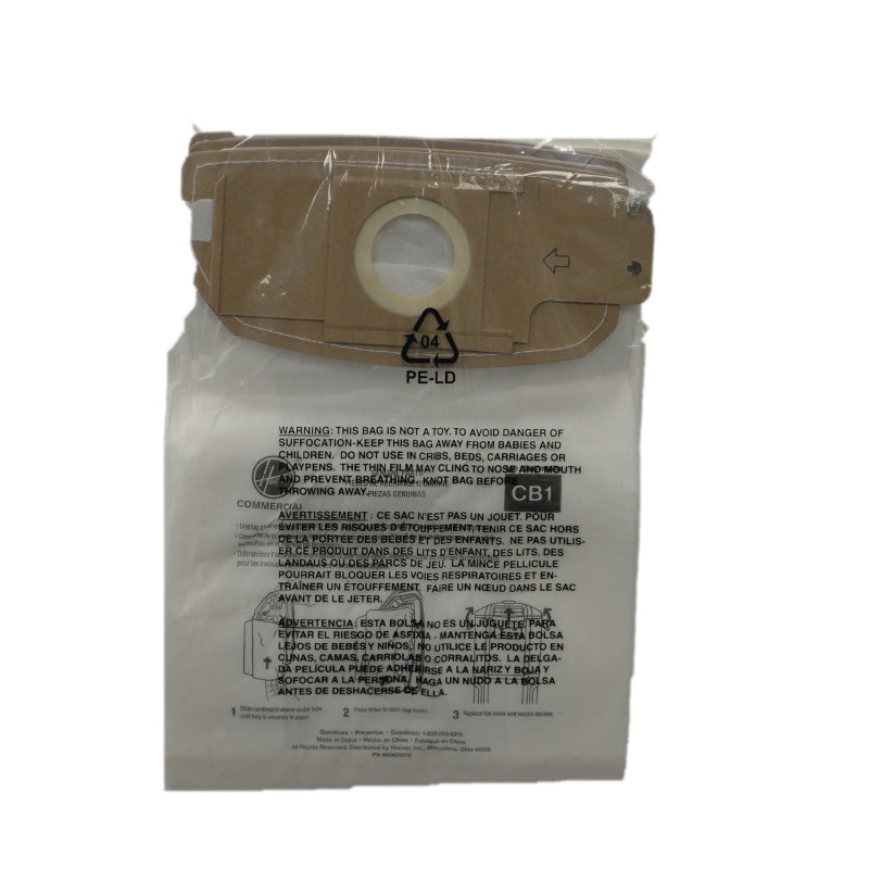 Hoover AH10173 Type CB1 Standard Vacuum Bags - 10 Pack | Compatible with Hoover Upright Vacuums | Ideal for Home Cleaning & Pet Hair Removal