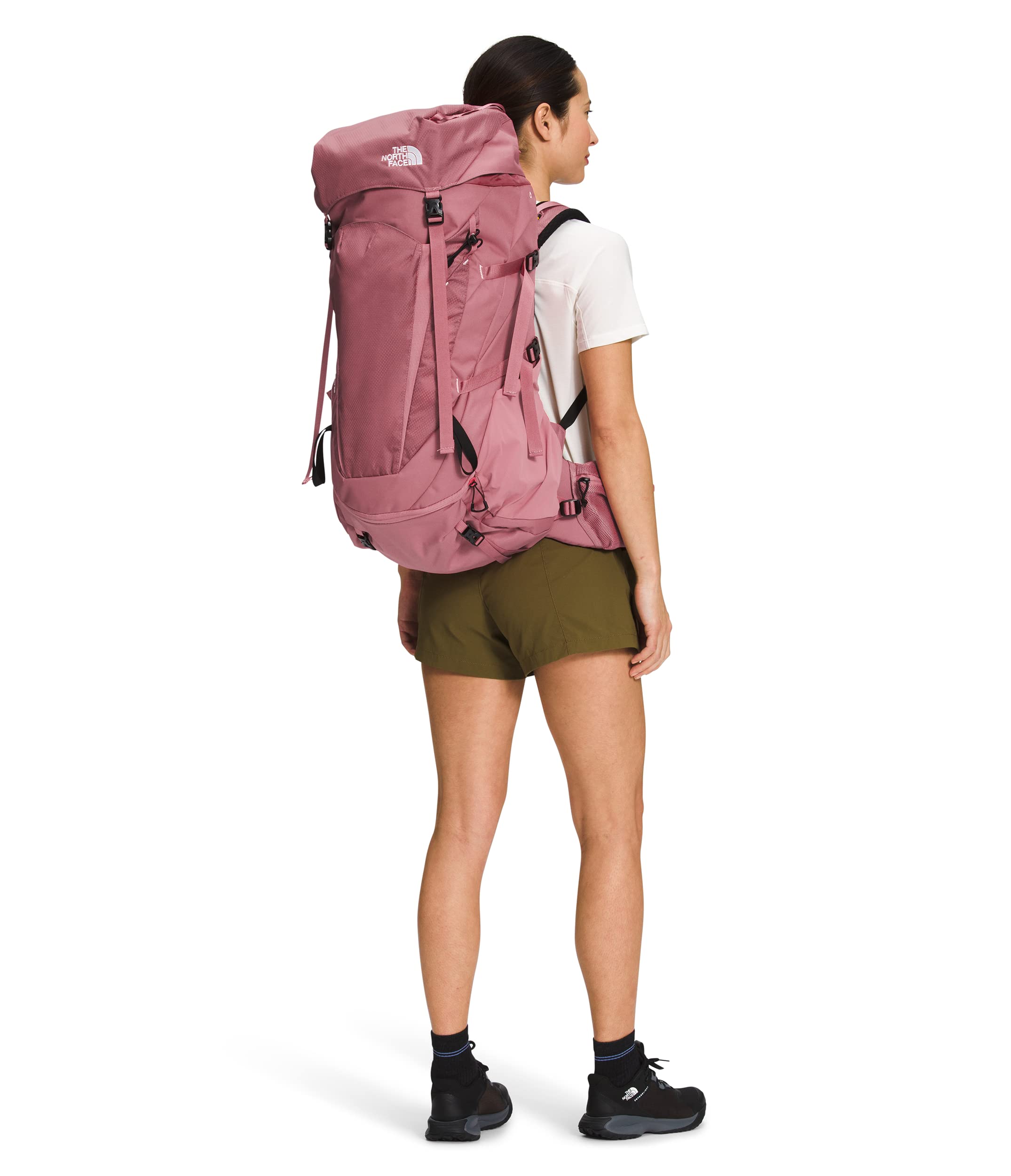 The North Face Terra 55 Women's Backpack - Lightweight Hiking Pack for Outdoor Adventures, Slate Rose/TNF Black, X-Small/Small - Perfect for Day Hikes, Camping & Travel