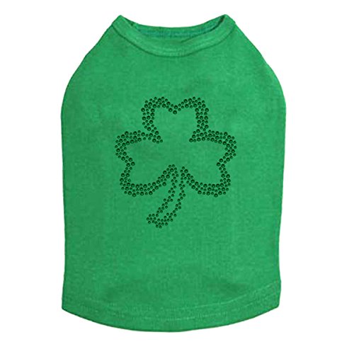 Bling Rhinestone St Patrick's Dog Shirt - Shamrock Green for Festive Outfits