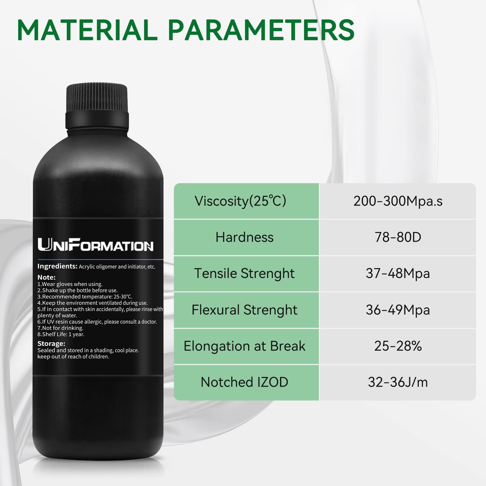 Premium 8K 3D Printer Resin - Biodegradable Plant-Based PLA Photopolymer for 4K/6K/8K LCD/DLP/SLA Printers | 405nm UV Curing | Space White 1kg | Ideal for Miniatures, Jewelry & Prototyping