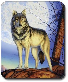Premium Timber Wolf Art Plates Mouse Pad - Non-Slip Gaming & Office Desk Mat for Computers, Laptops, and Workstations