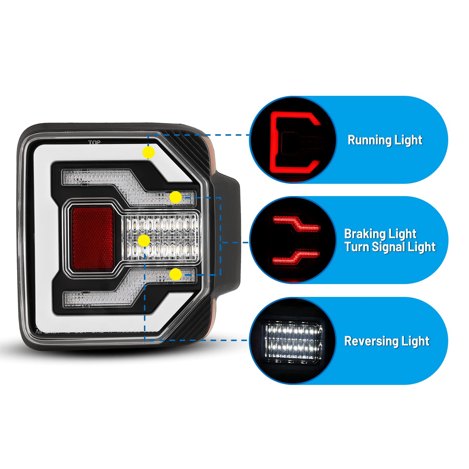 AUTOWIKI LED Tail Lights for 2018-2025 Jeep Wrangler JL & 2021-2025 Wrangler 4XE Plug-in - Black Housing with Clear Lens - Direct Replacement Pair (Left & Right) - Perfect for Off-Roading, Night Driving & Vehicle Customization