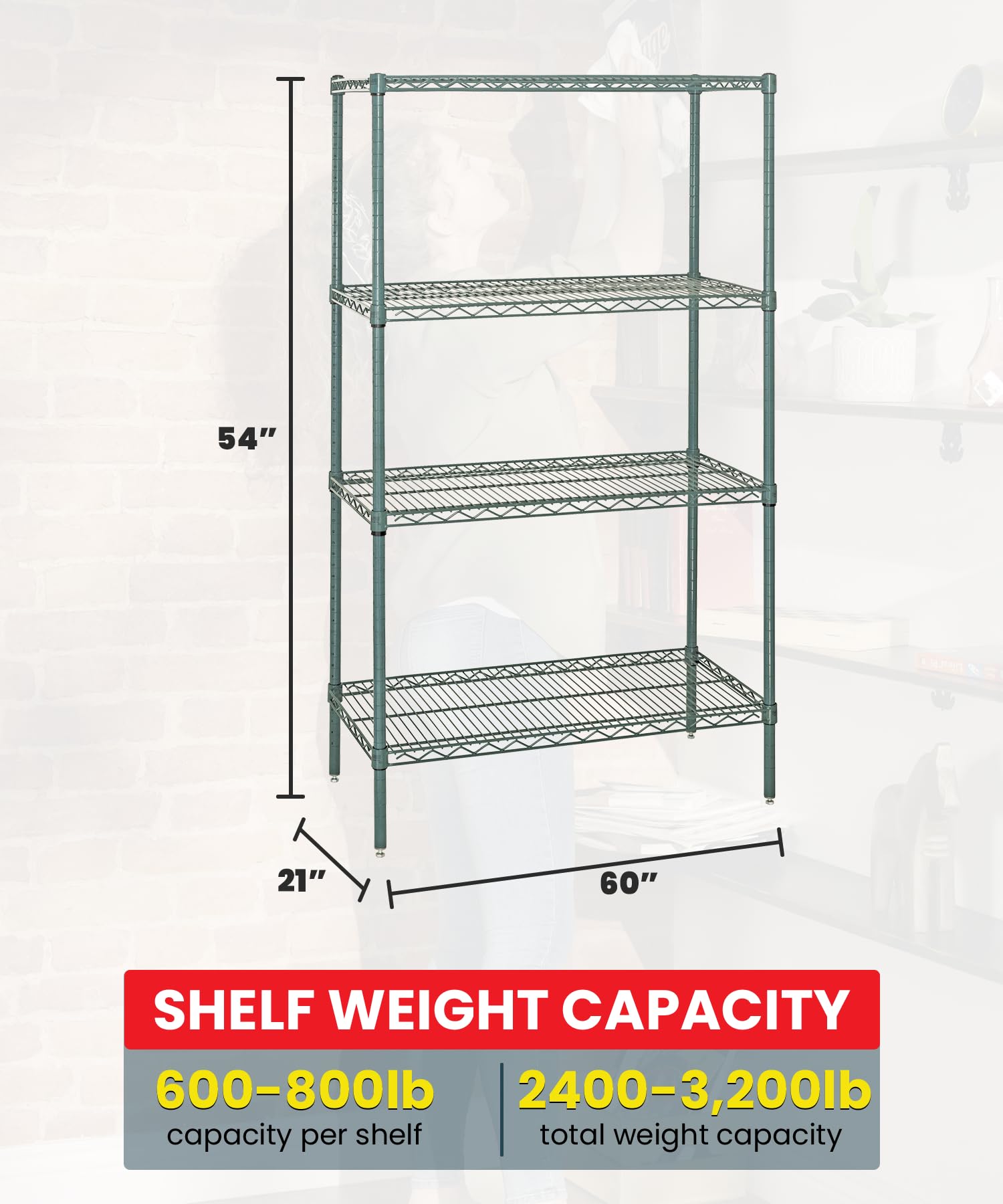 QUANTUM STORAGE SYSTEMS WR54-2160P 4-Tier Wire Shelving Unit - 54