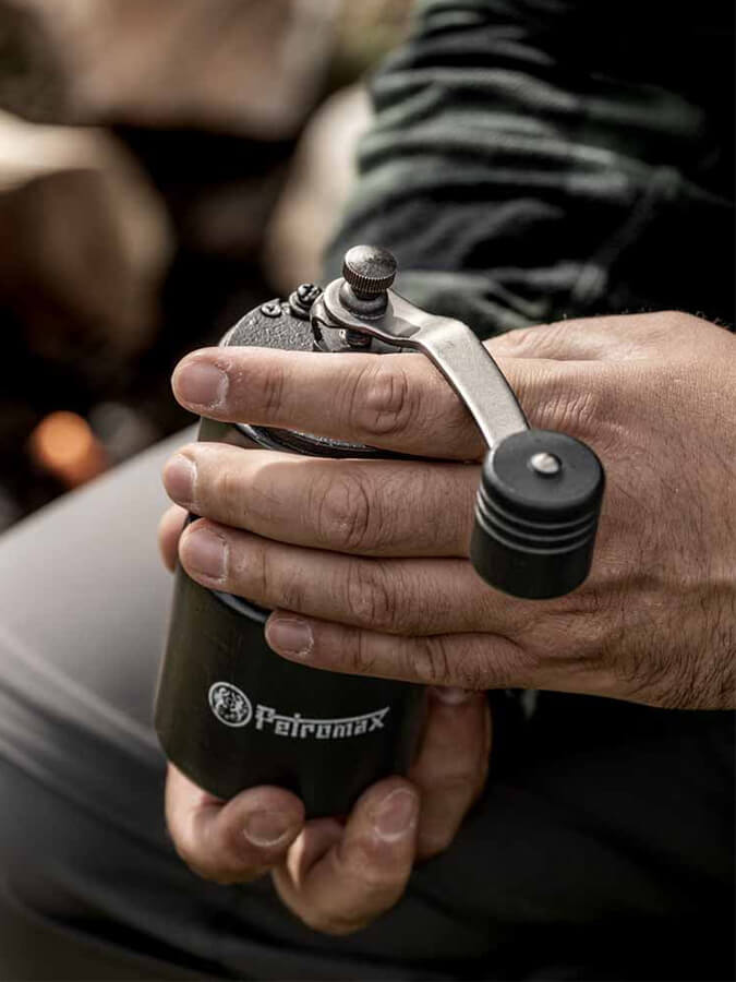 Premium Petromax Hand Coffee Grinder - Manual Burr Mill for Fresh Ground Coffee Beans - Perfect for Camping, Travel & Home Brewing
