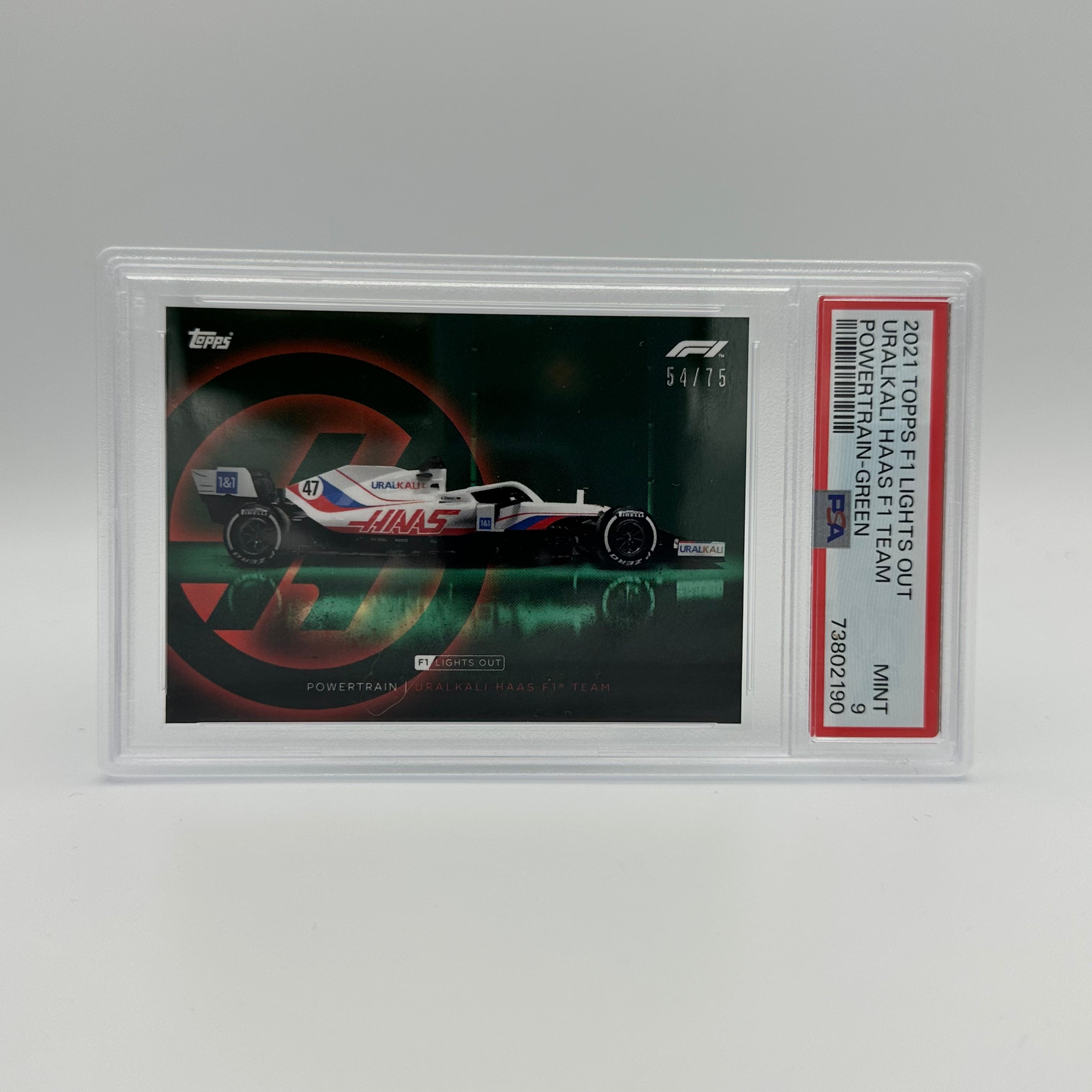 PSA 9 Graded 54/75 Uralkali Haas F1 Team Power Train Green - Perfect for F1 Collectors & Motorsport Enthusiasts