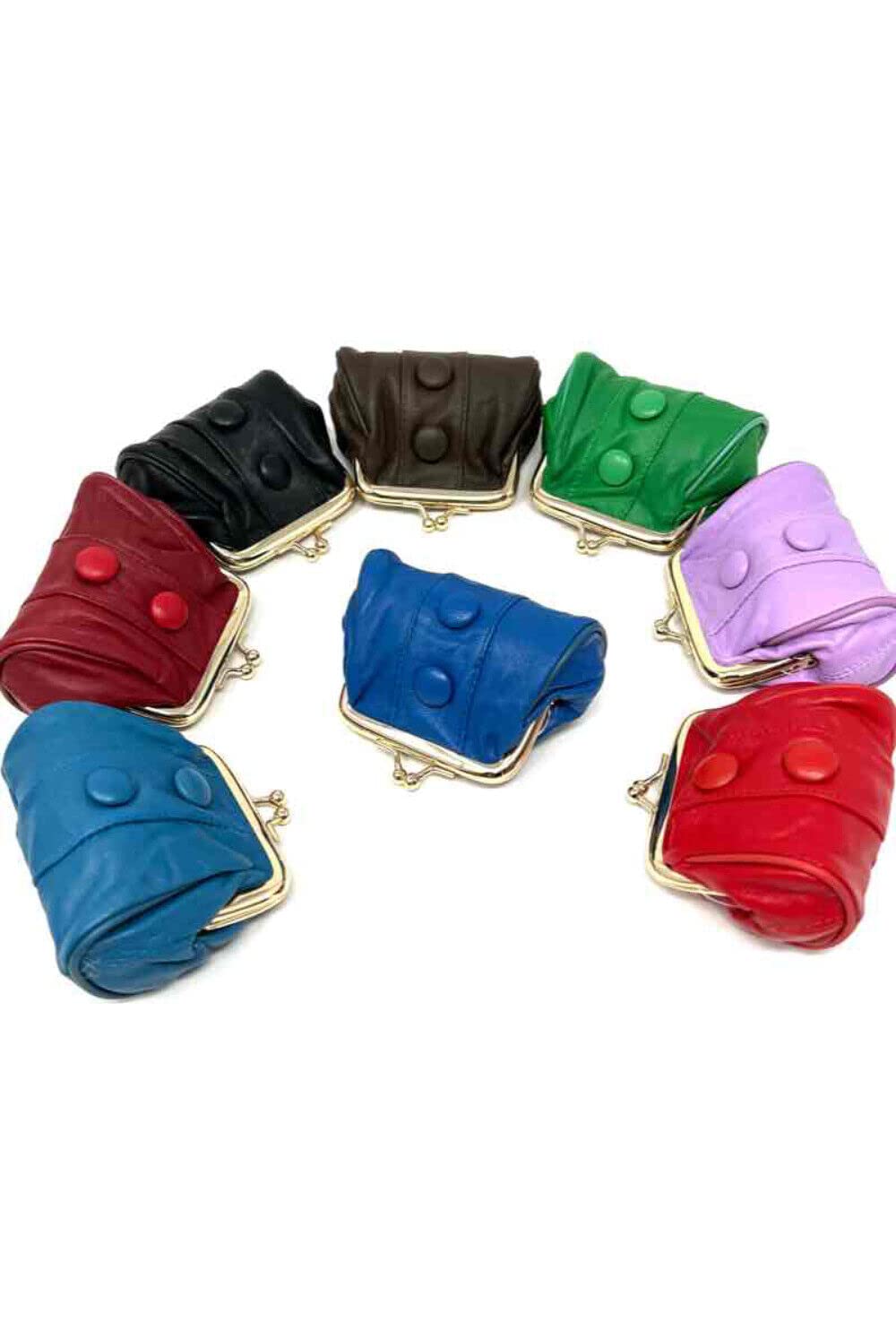 Women's Genuine Leather Mini Purse with Money Clip & Key Holder - Compact Wallet for Cash, Cards & Keys (Blue) - Perfect for Everyday Use, Travel & Gifts
