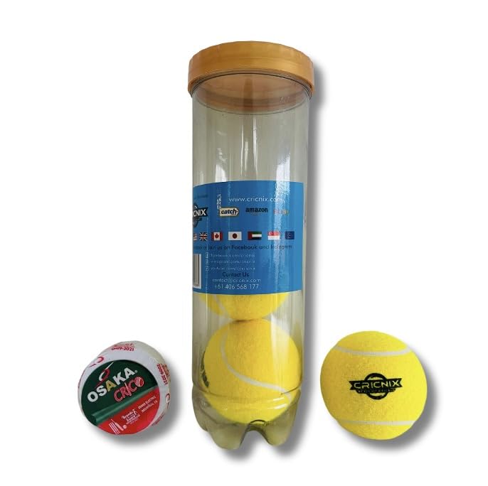 Premium Cricket Tennis Balls with Bowling Tape - 3 Pack (70g Each) | Durable Yellow Tennis Balls for Cricket Practice, Dog Toys & Sports Training | Ideal for Backyard Games, Pet Play & Athletic Drills