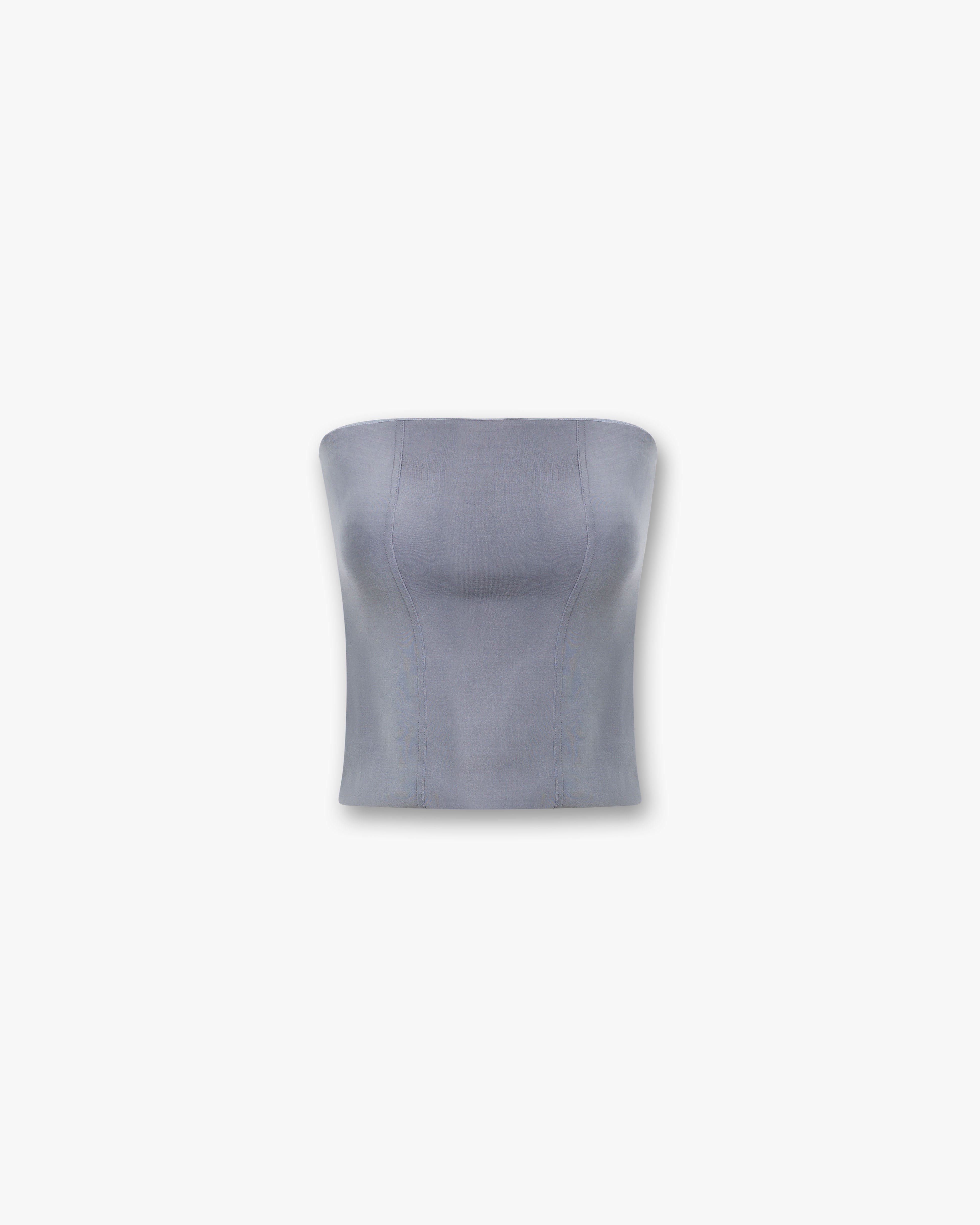 Strapless Top for Women - Steel Blue Seamless Tube Top for Layering, Evening Out, and Summer Outfits