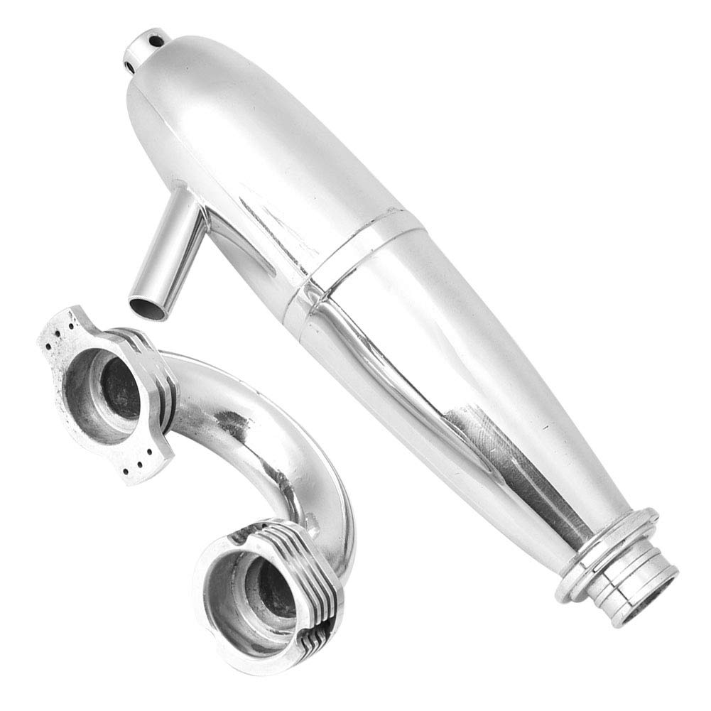 Dual Exhaust Pipe for 1/8 Scale RC Cars - Compatible with GO 21/28CXP Engine - High Performance RC Car Exhaust System Upgrade - Perfect for Off-Road Racing and RC Car Modifications