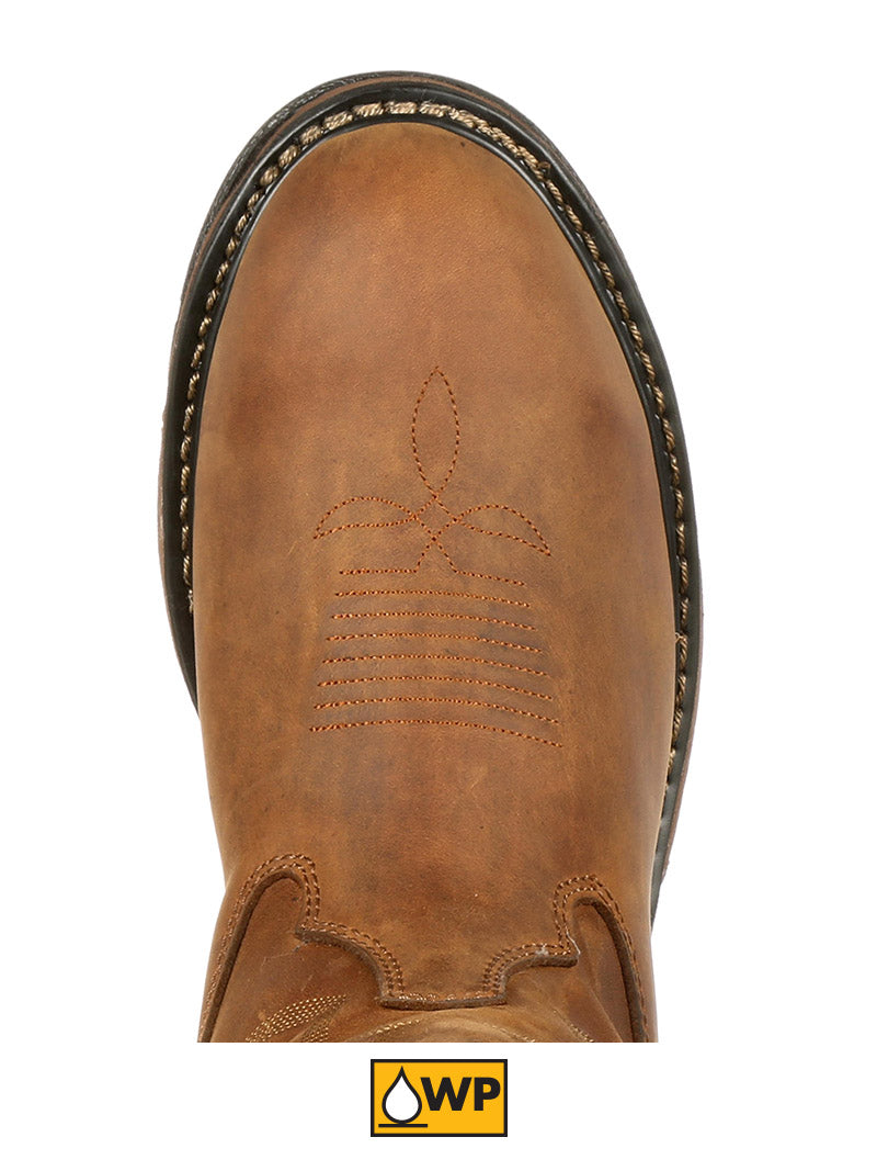 Rocky 2733 Men's Original Ride Branson Roper Waterproof Western Boots - Aztec Crazy Horse Leather - Durable Cowboy Boots for Riding, Work & Outdoor Adventures