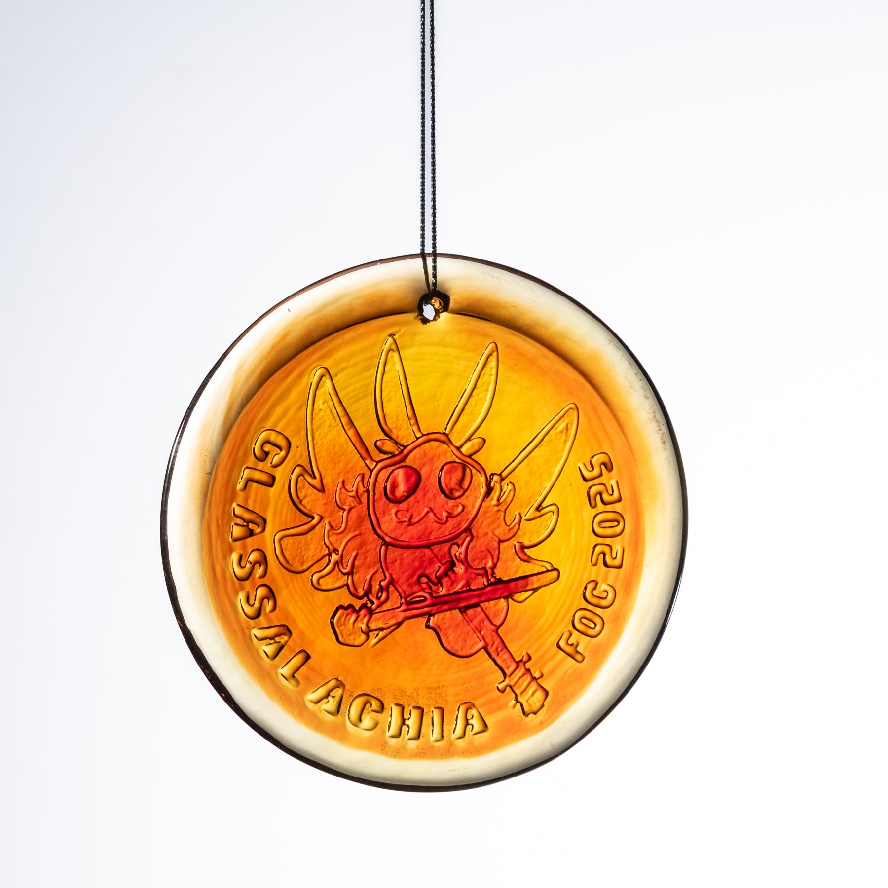 4 'Glassalachia' Suncatcher in Tangerine - Handmade Stained Glass Window Decor for Home, Garden & Gift Giving