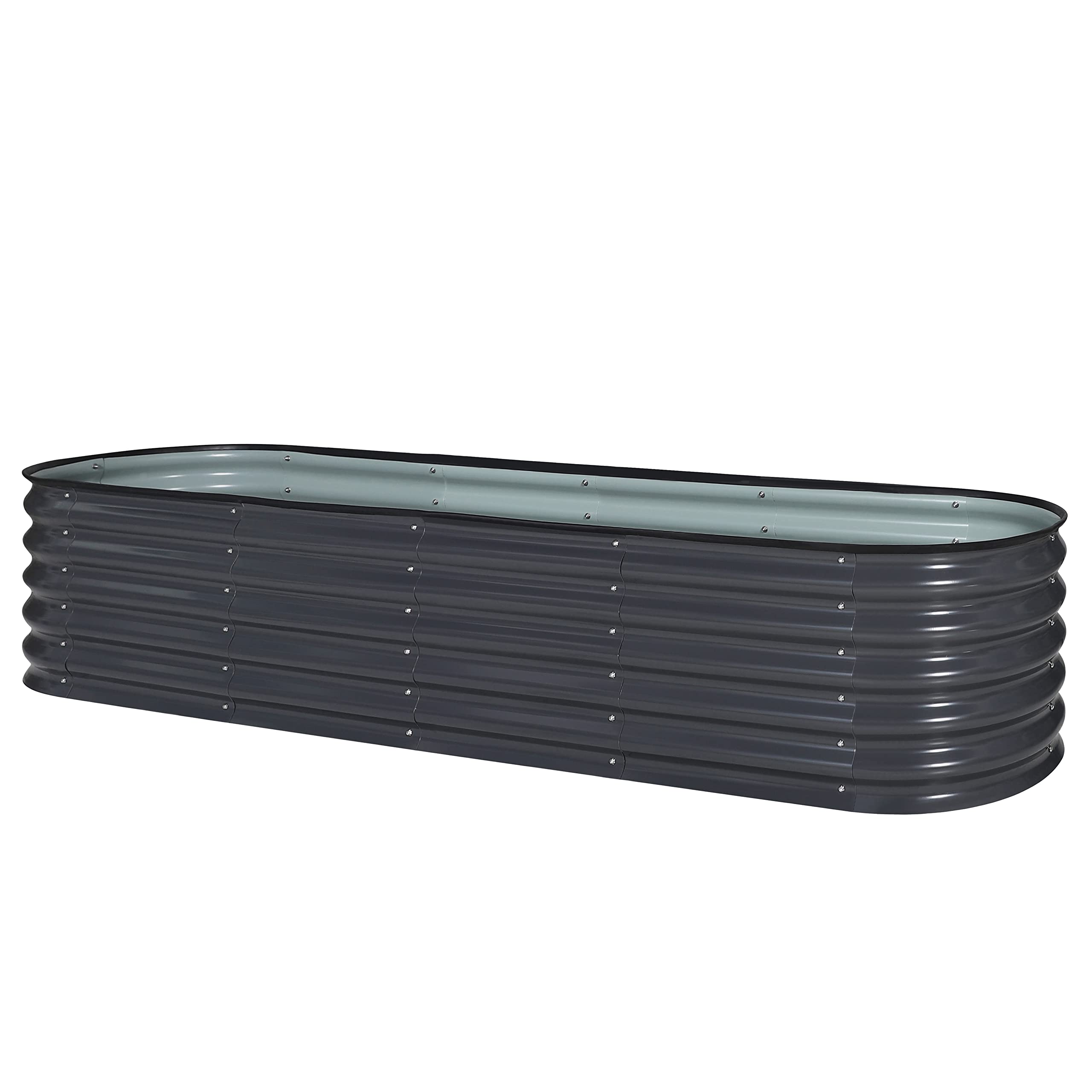 8ft x 2ft x 1.4ft Galvanized Metal Raised Garden Bed Kit - 9-in-1 Modular Planter Box for Vegetables, Herbs & Flowers (17