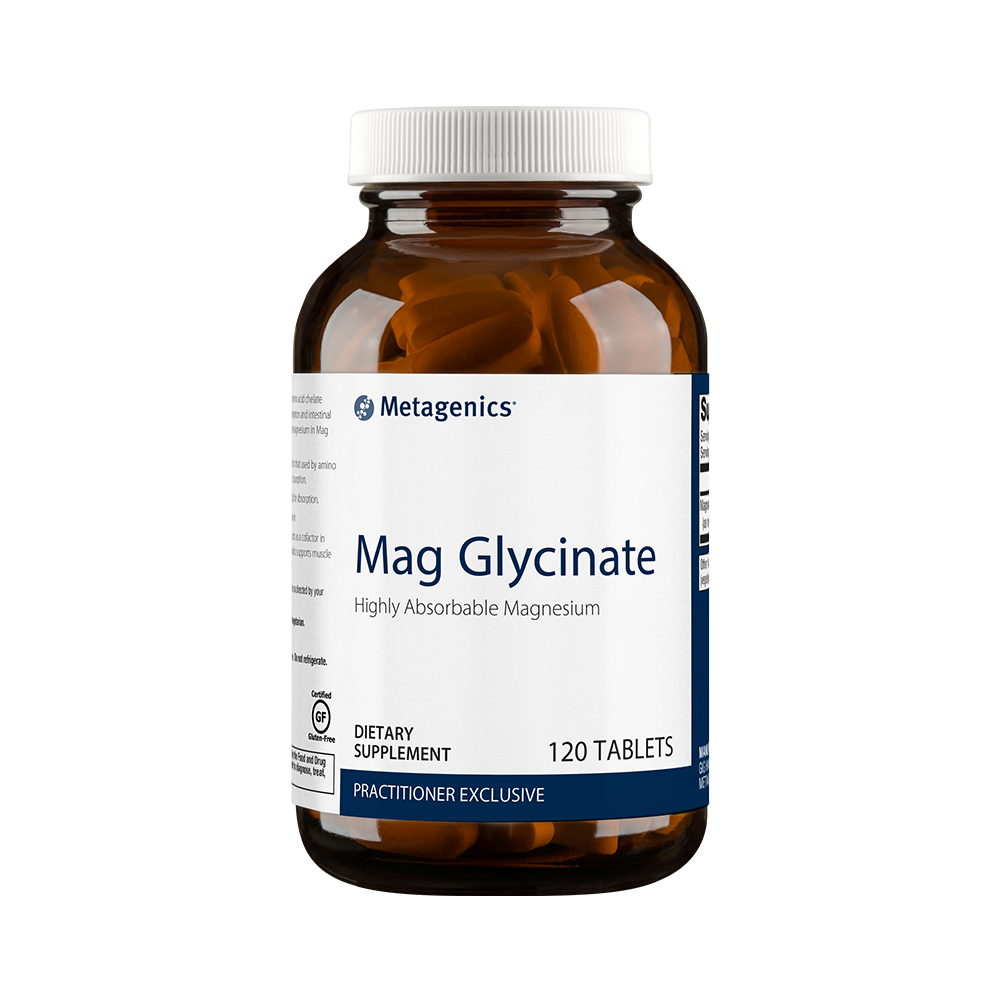 Meta Mag Glyc 120 Tablets - Magnesium Glycinate Supplement for Stress Relief & Sleep Support - Perfect for Nighttime Relaxation & Muscle Recovery