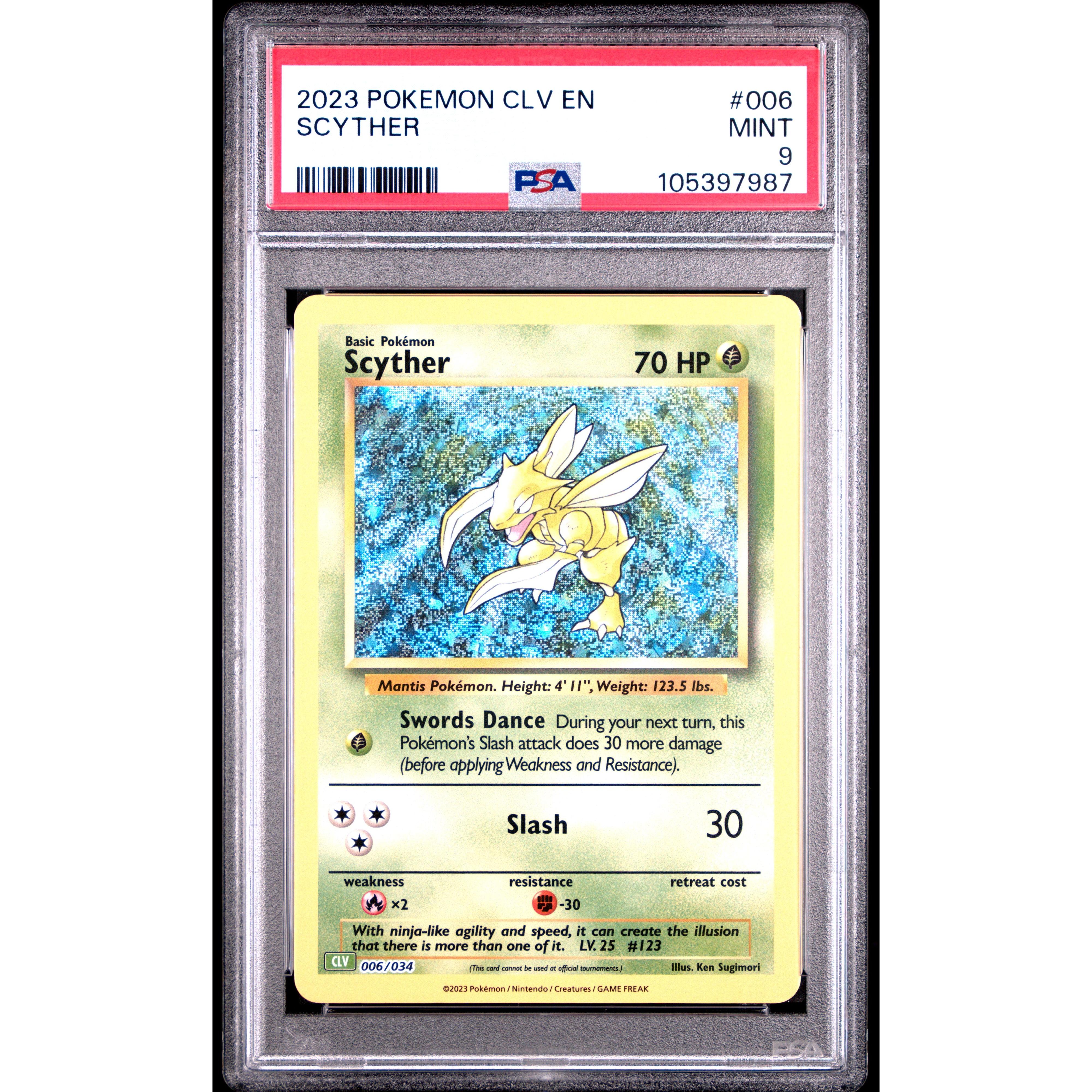 2023 Pokemon Classic Collection Scyther 006/034 PSA 9 Graded Card - Perfect for Collectors, Gaming Tournaments & Pokemon Memorabilia Displays