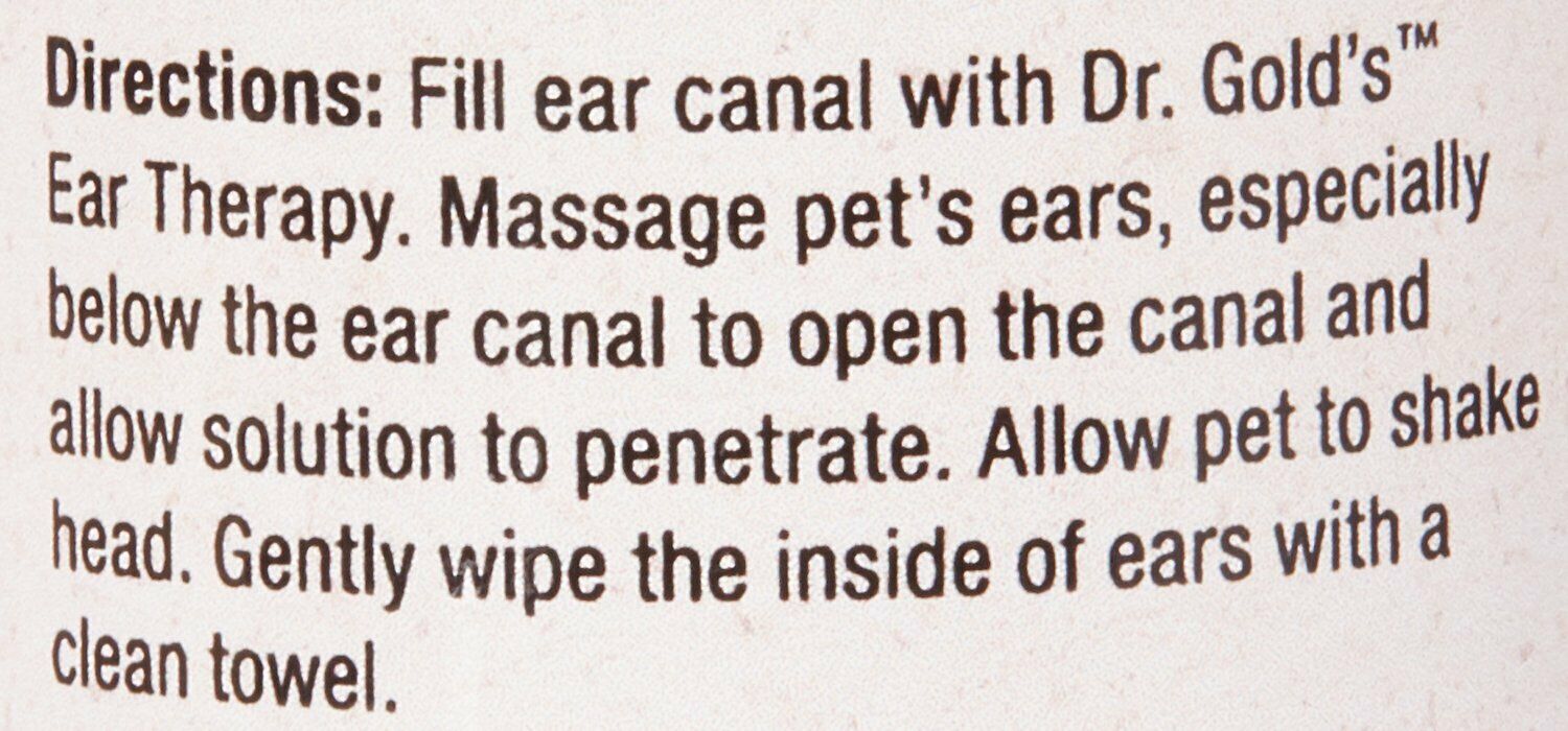Dr. Gold's Ear Therapy for Dogs & Cats - 4oz (118ml) - Gentle Ear Cleaner Solution for Itchy, Smelly Ears - Soothes Infections & Removes Wax - Perfect for Regular Ear Care & Allergy Relief