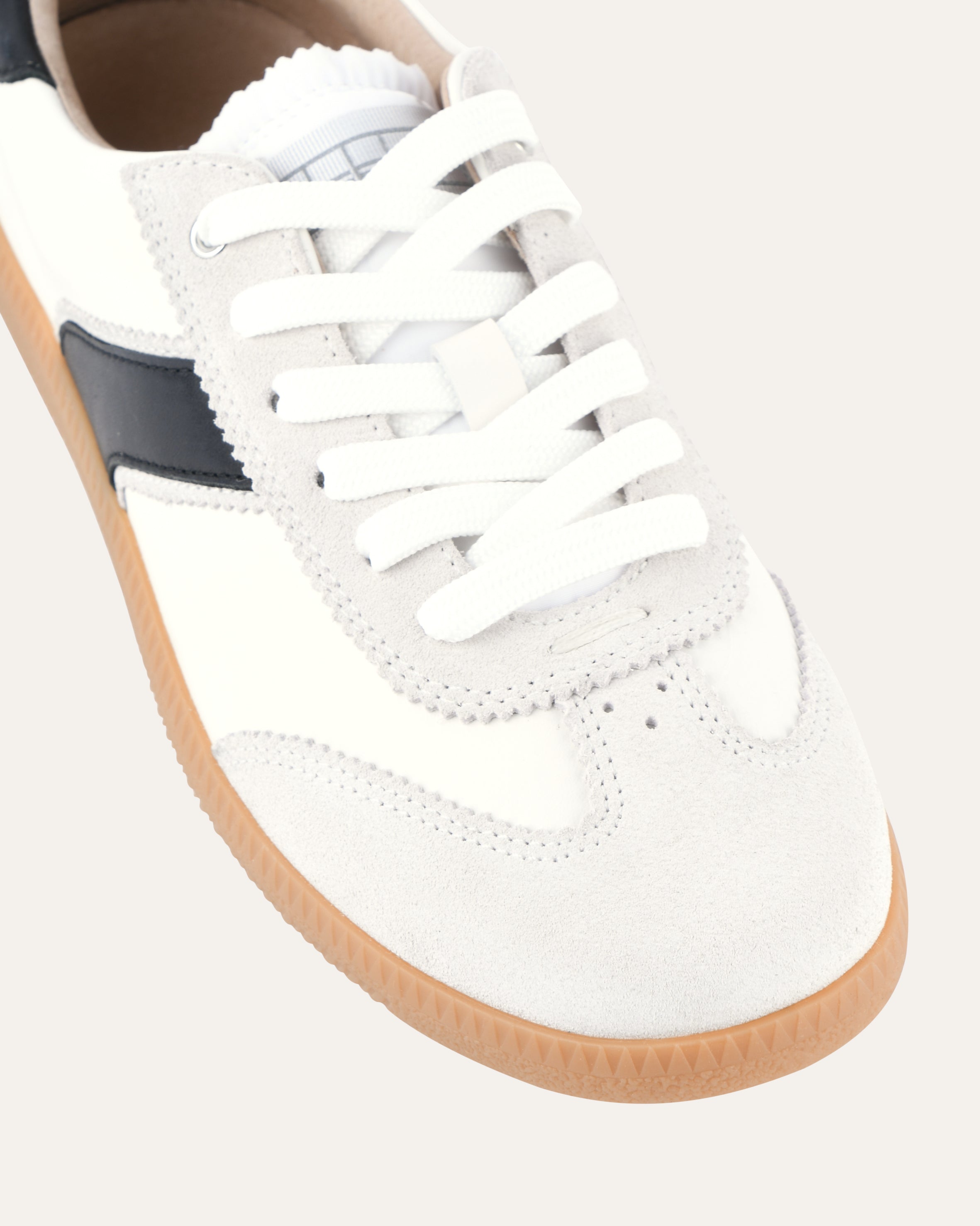 LOLA White and Black Leather Sneakers for Women - Comfortable Casual Walking Shoes for Everyday Wear, Gym, and Travel
