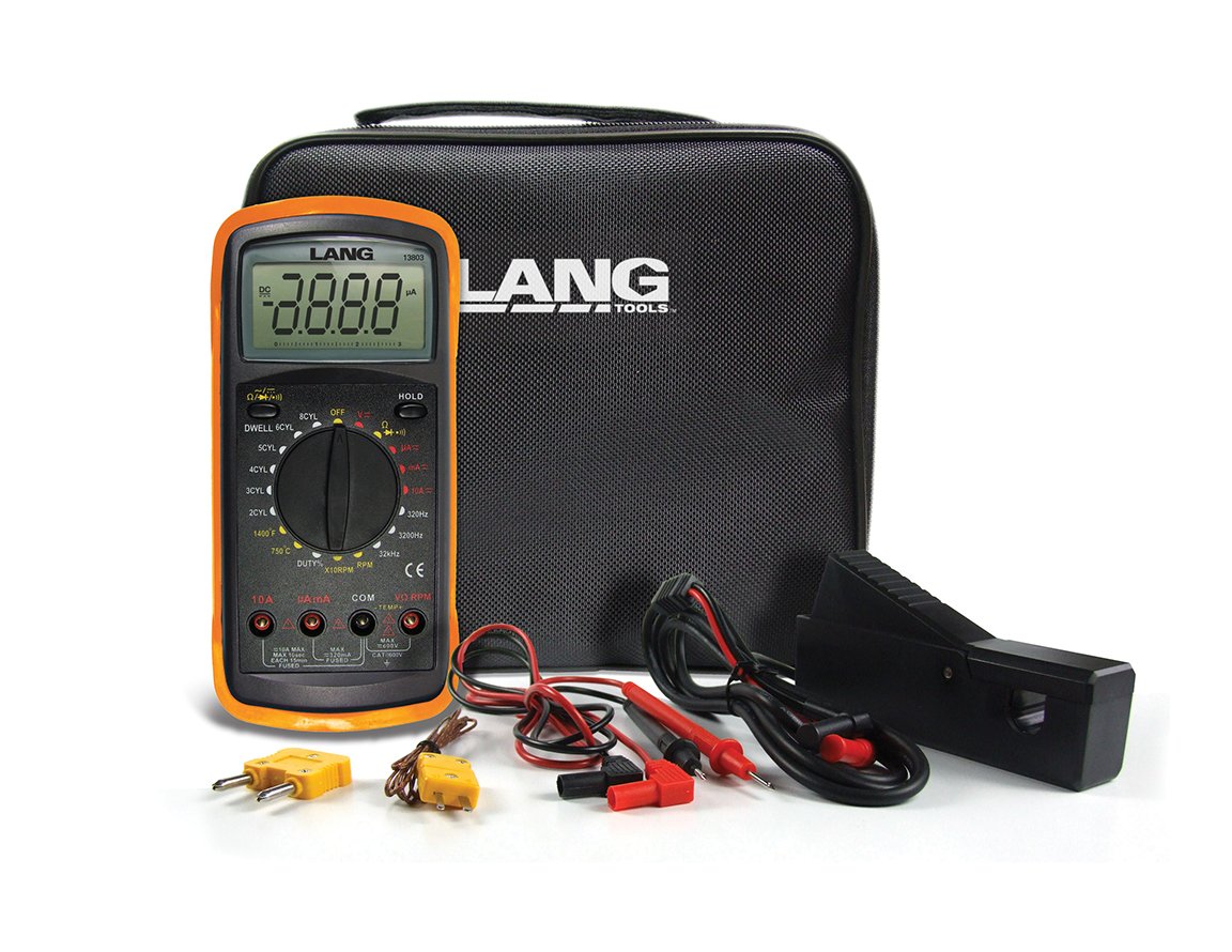 Lang Tools 13803 Digital Multimeter for Automotive - Professional Car Battery Tester, Voltage Current Resistance Meter for DIY Auto Repair, Home & Workshop Use