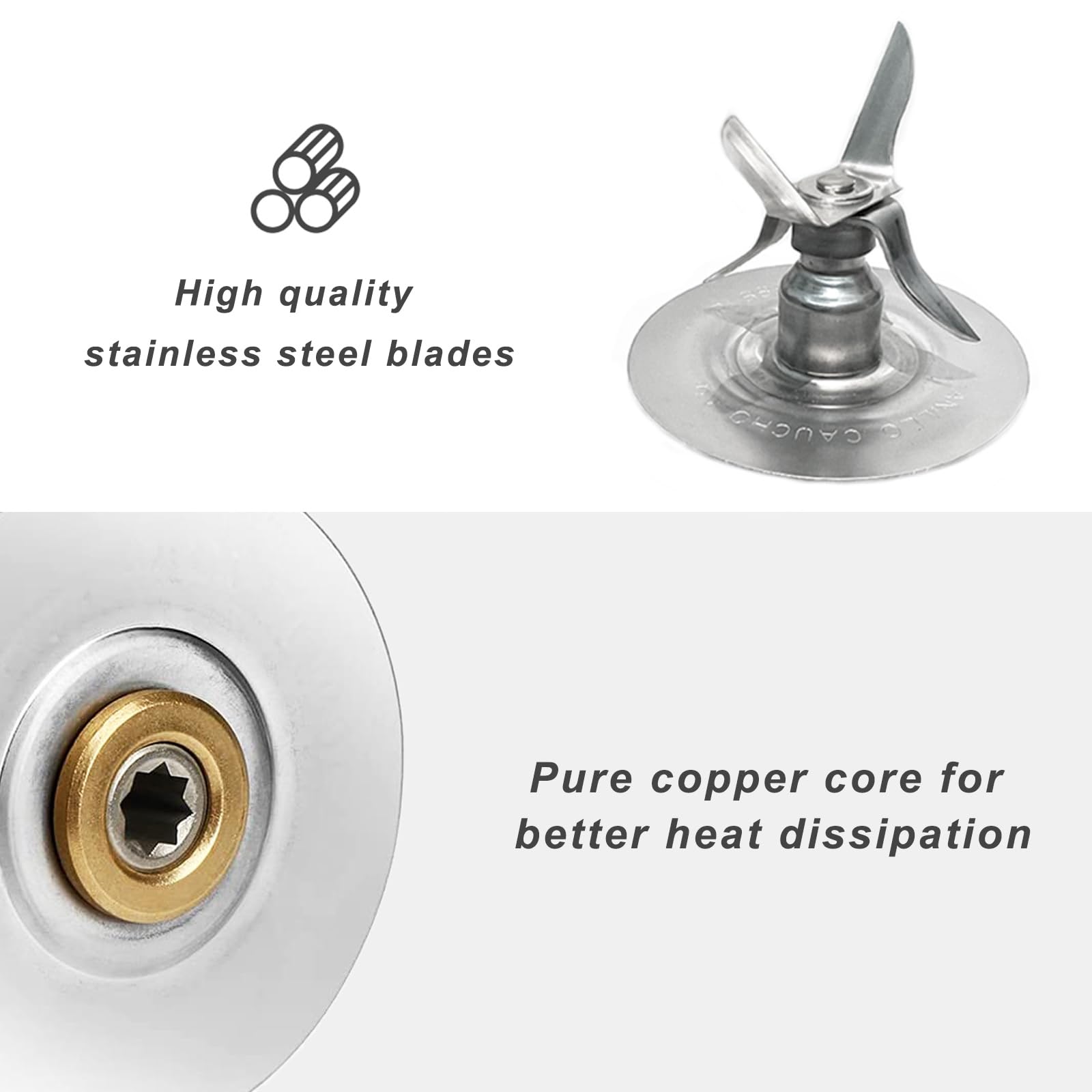 Oster Blender Replacement Parts - Ice Crusher Blade with 2 Jar Base Caps & 4 Rubber O-Ring Sealing Gaskets | Compatible with Oster Blenders | Perfect for Smoothies, Ice Crushing & Food Processing
