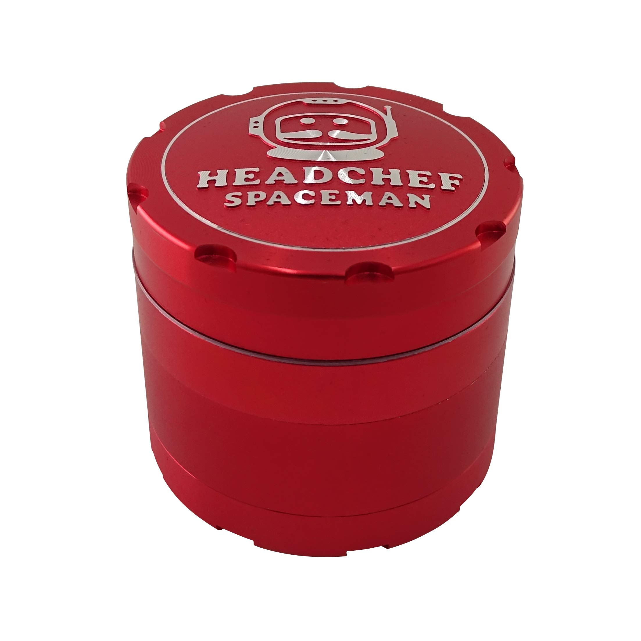Premium Metal Herb Grinder with Laser-Cut Teeth & Sifter - 4 Piece 55mm Spaceman Design (Mars Red) - Ideal for Grinding Herbs, Spices & Tobacco - Perfect for Home Use, Travel & Outdoor Adventures