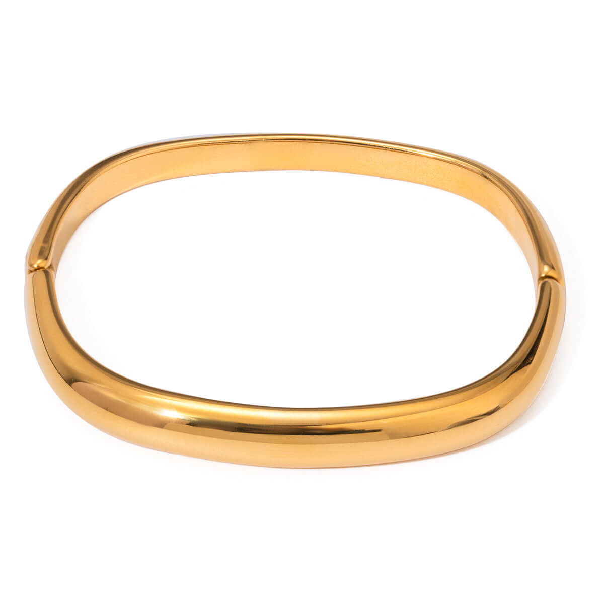 Minimalist Square Plain Buckle Bangle Bracelet for Women - Simple Elegant Gold Silver Jewelry Gift | JDB033 | Perfect for Everyday Wear, Office & Special Occasions