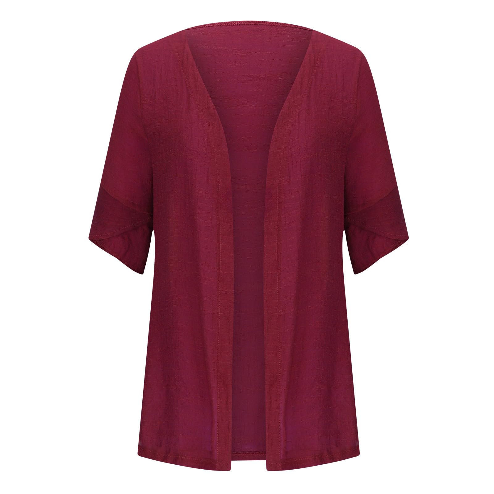 Lightweight Women's 3/4 Sleeve Open Front Cardigan - Casual & Dressy Blouse Cover for Office, Spring Outfits & Layering