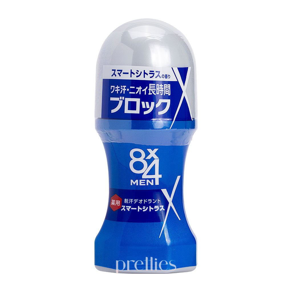KAO 8x4 Men's Deodorant Roll-On - 48 Hour Odor Protection, Smart Citrus Scent, 60ml - Fresh All Day for Work & Gym
