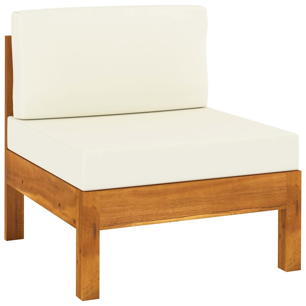 All-Weather Teak Wood Outdoor Sofa Chair with Cushions - Patio, Garden, Poolside & Balcony Furniture for Backyard, Porch Relaxation