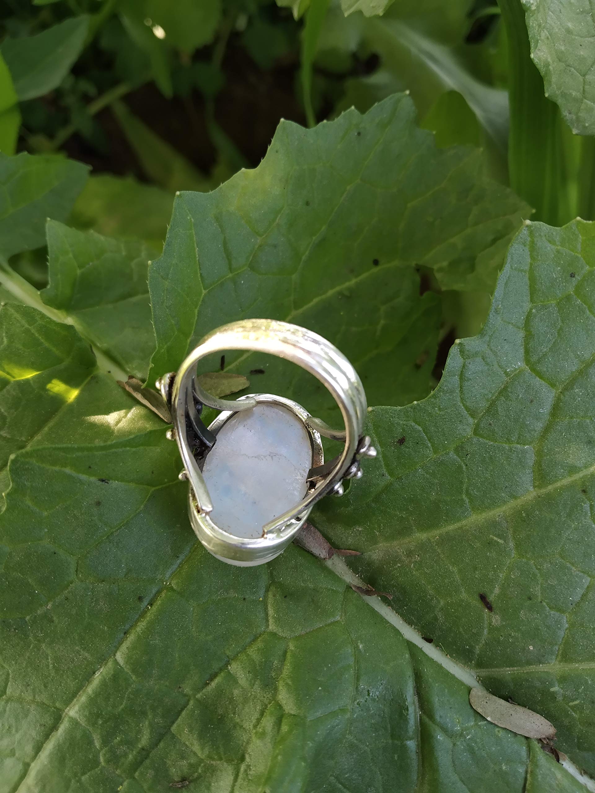 Rainbow Moonstone Silver Ring – Handmade Vintage Jewelry for Engagement, Bridal & Boho Style | Genuine Stone Solitaire Statement Ring – Perfect Gift for Her, Wedding, Anniversary & Special Occasions