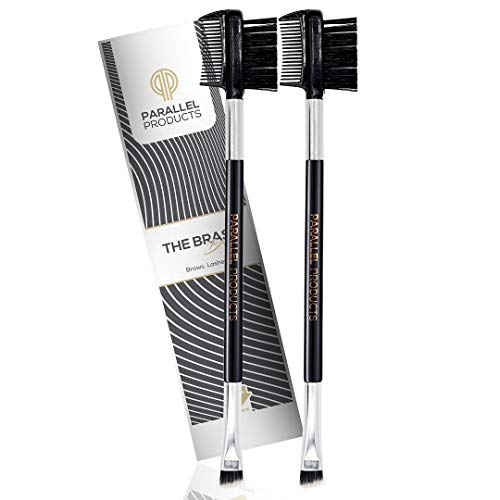 Parallel Products - BRASH Brush 2 Pack, Professional Angled Eyebrow Brush & Premium Brow/Lash Comb - Perfect for Eyebrow Shaping, Makeup Application & Grooming