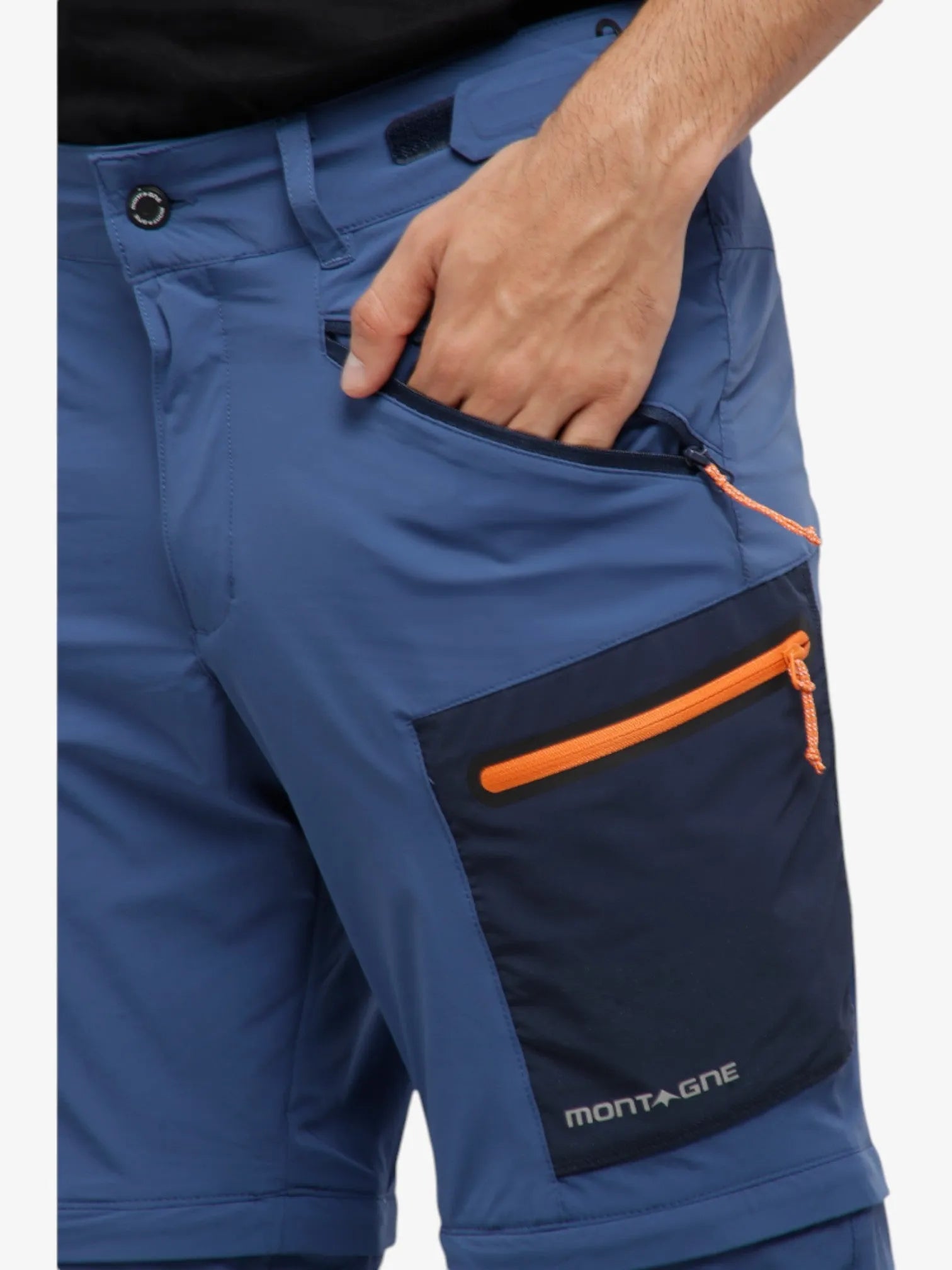 Rex Trekking Convertible Hiking Pants for Men - Lightweight & Detachable Blue Outdoor Pants for Hiking, Camping & Travel Adventures