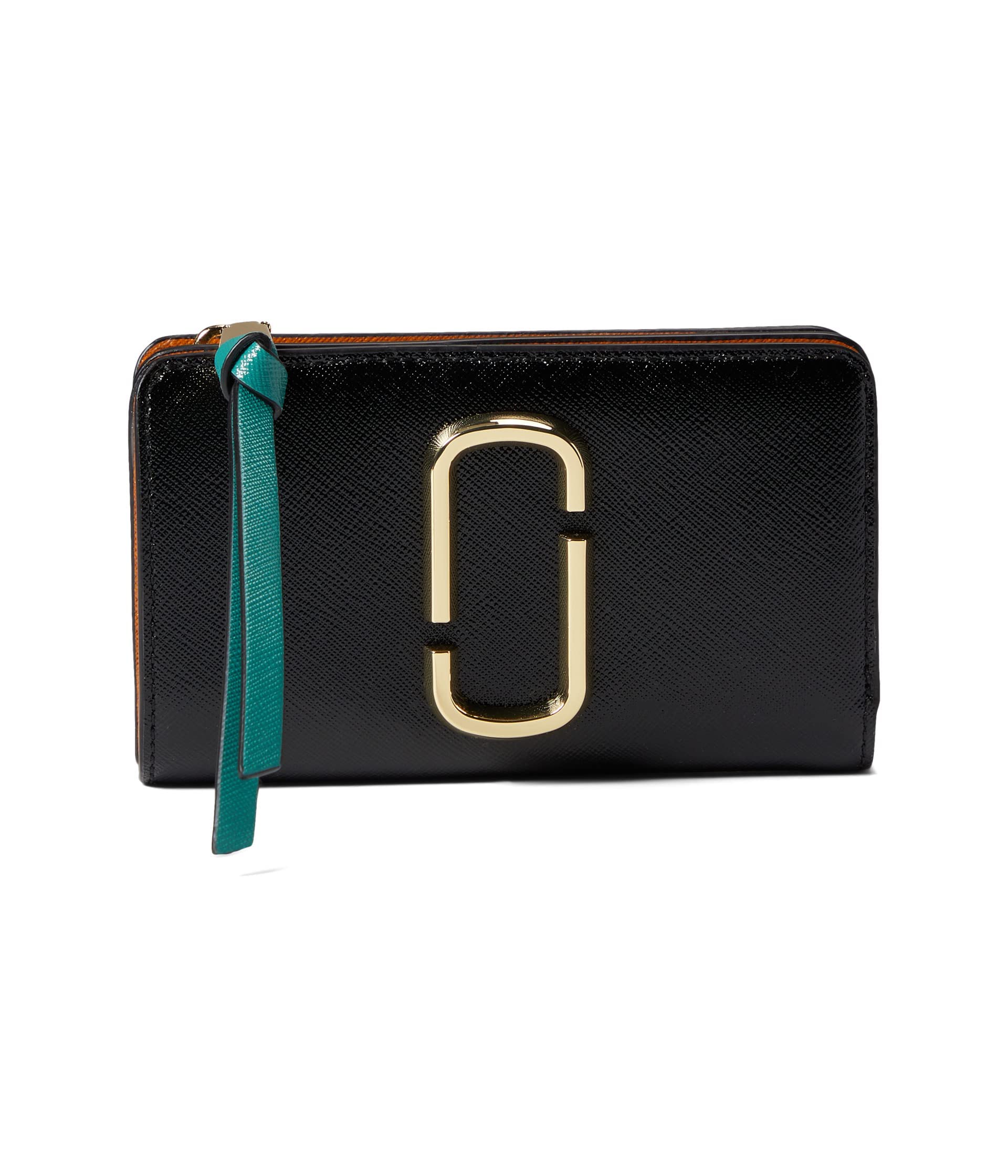 Marc Jacobs Snapshot Compact Wallet - Black/Honey Ginger Multi One Size Crossbody Wallet for Women | Perfect for Everyday Use, Travel & Shopping