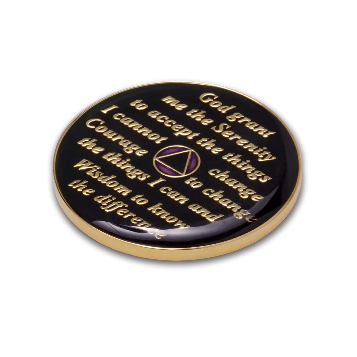 2 Year Sobriety Coin - Purple Triplate AA Chip for Recovery Anniversary | Celebrate Sobriety Milestones, AA Meetings & 12-Step Programs | Motivational Gift for Addiction Recovery