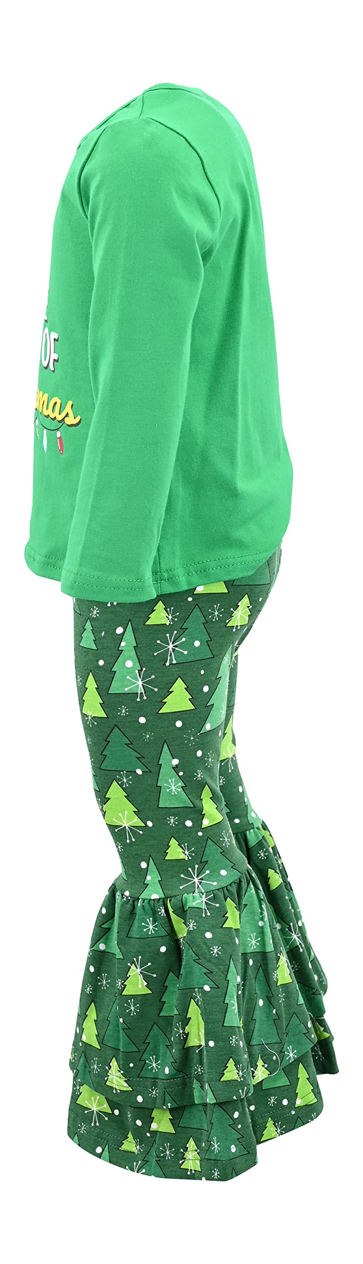 Girls 2-Piece Bell Bottom Outfit - Long Sleeve Shirt & Leggings Set for Toddlers Playtime