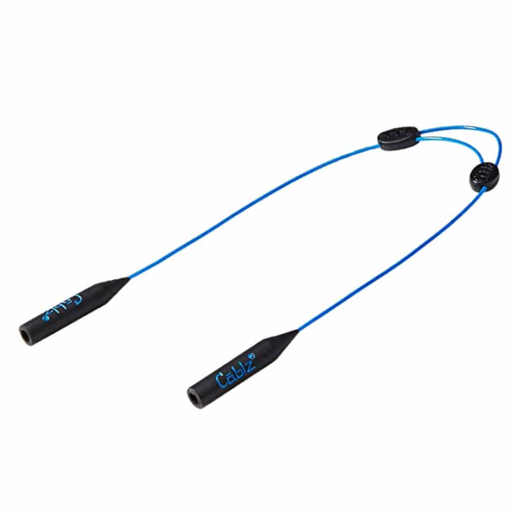 Cablz Zipz Adjustable Eyewear Retainer - 14 Inch Blue Mono - Secure Sunglasses & Glasses for Sports, Running, Fishing & Outdoor Activities